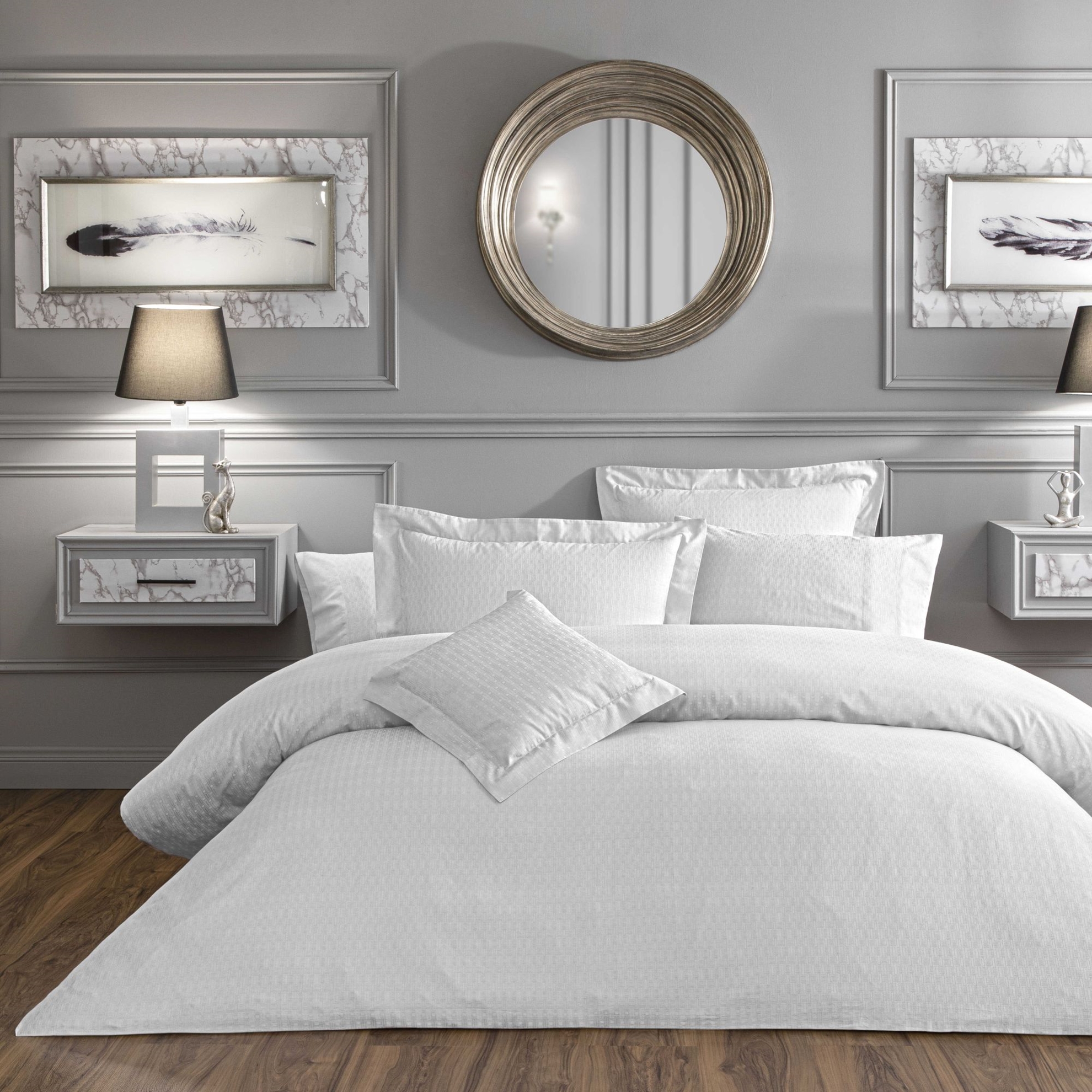 resm Valeron Cole Jakar Çift Kişilik Nevresim Takımı Gri