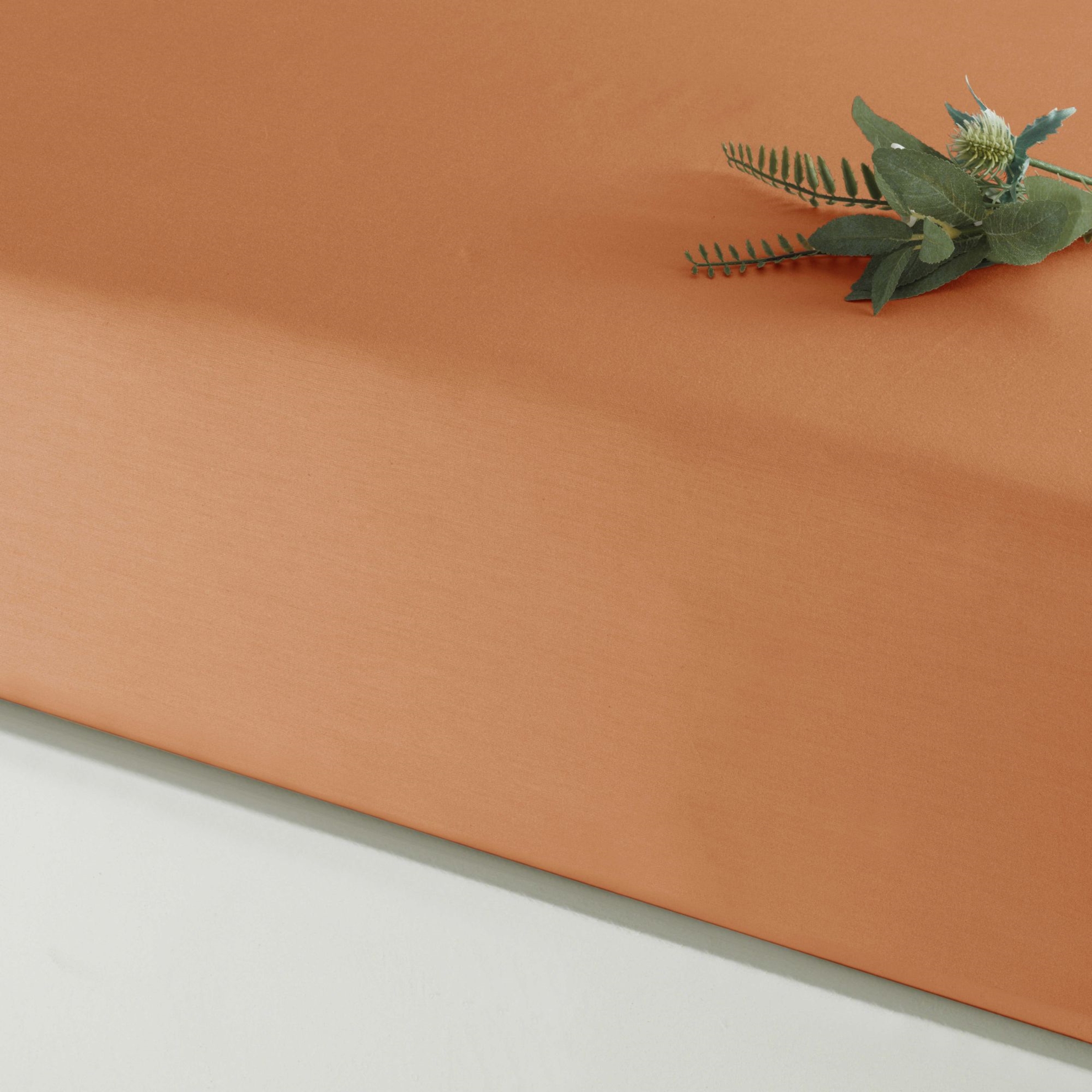 resm Linens Mix&Match Pamuk Saten Tek Kişilik Lastikli Çarşaf Turuncu