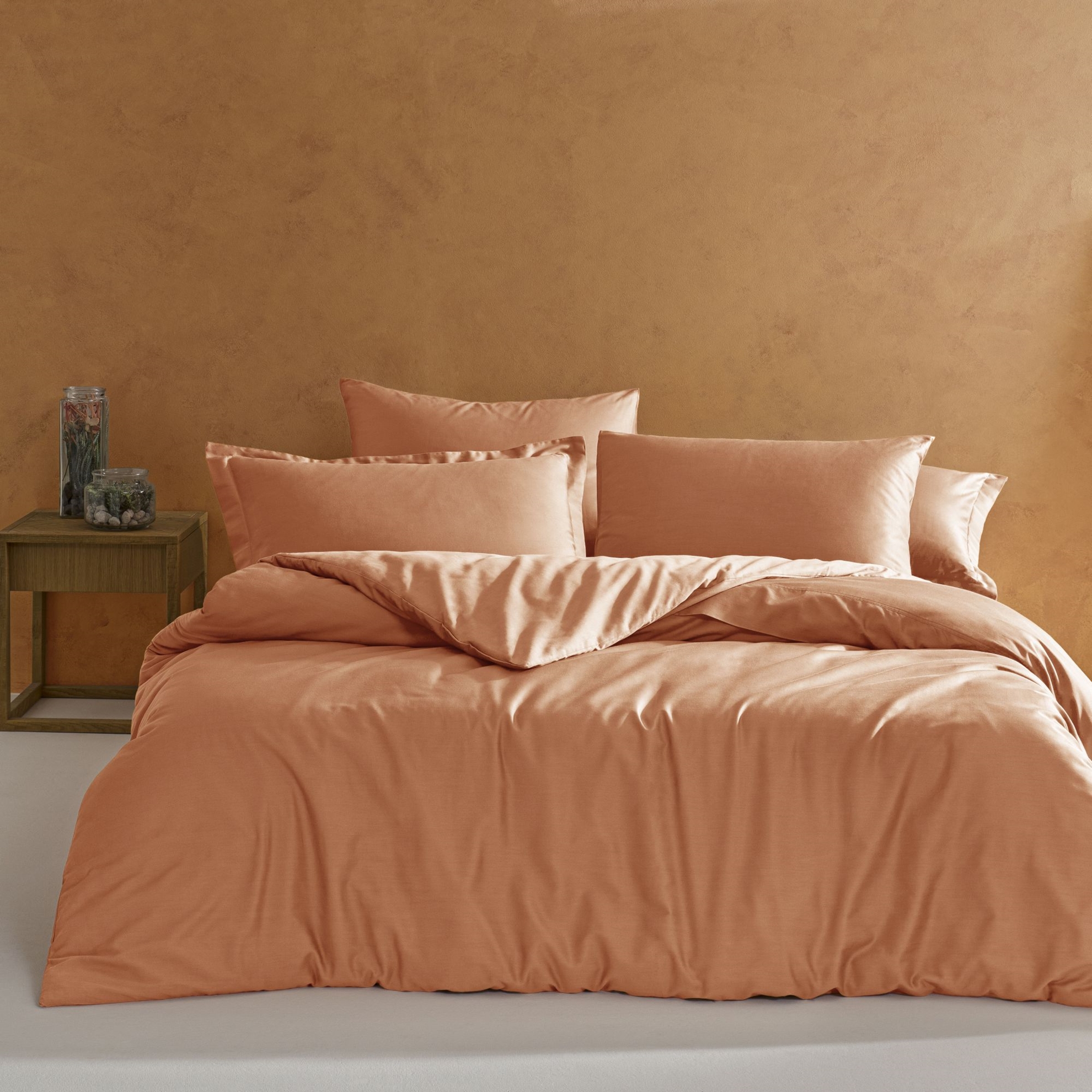 resm Linens Mix&Match Pamuk Saten Tek Kişilik Saten Nevresim Kılıfı Turuncu