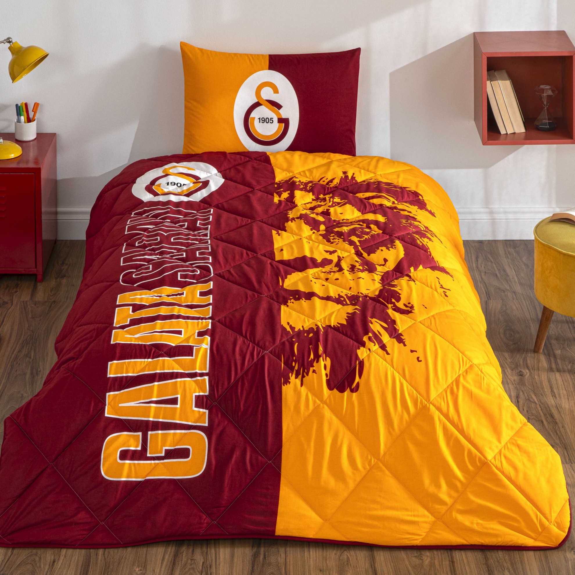 resm Lisanslı Gs Şanslı Aslan Yorgan Seti Tek Kişilik