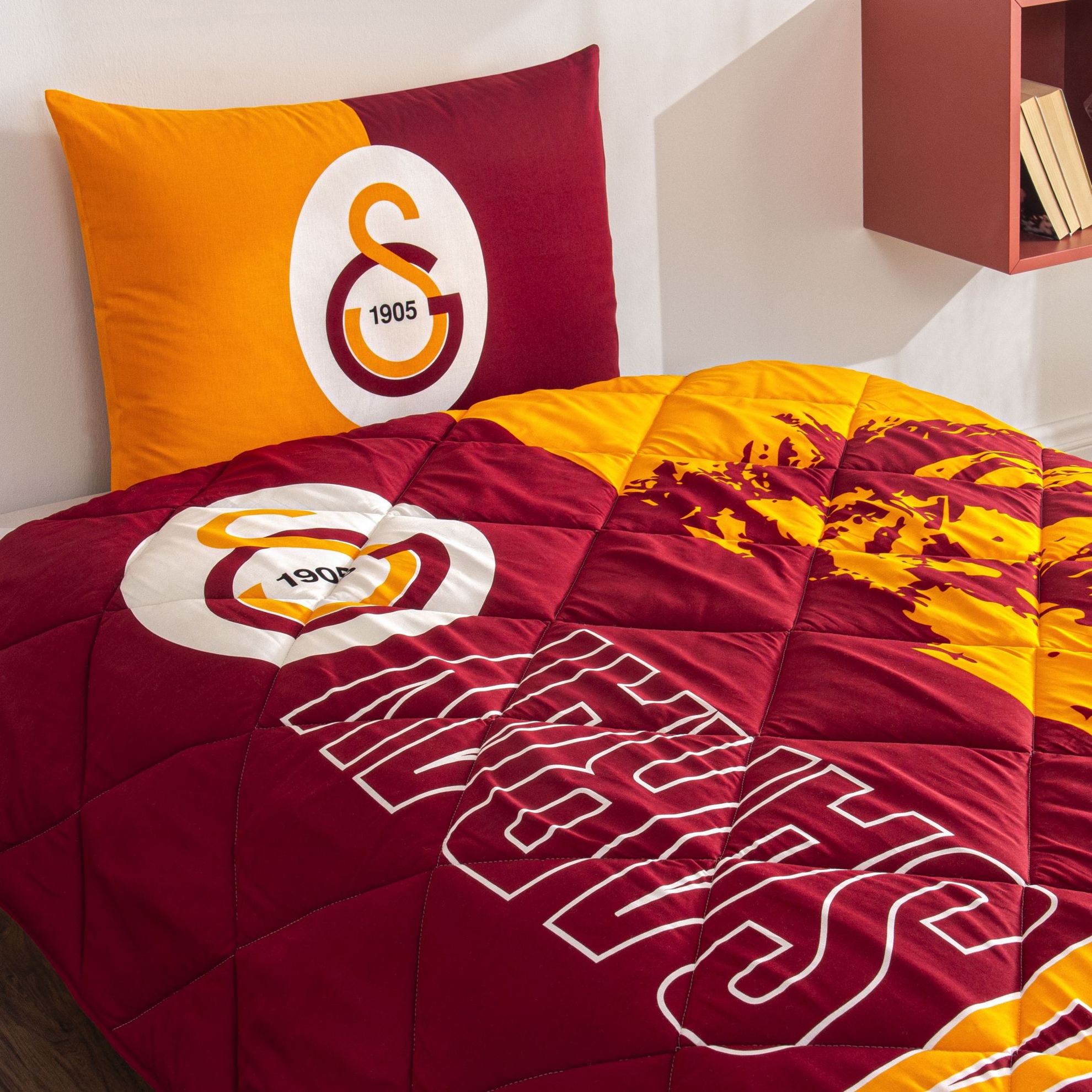 resm Lisanslı Gs Şanslı Aslan Yorgan Seti Tek Kişilik