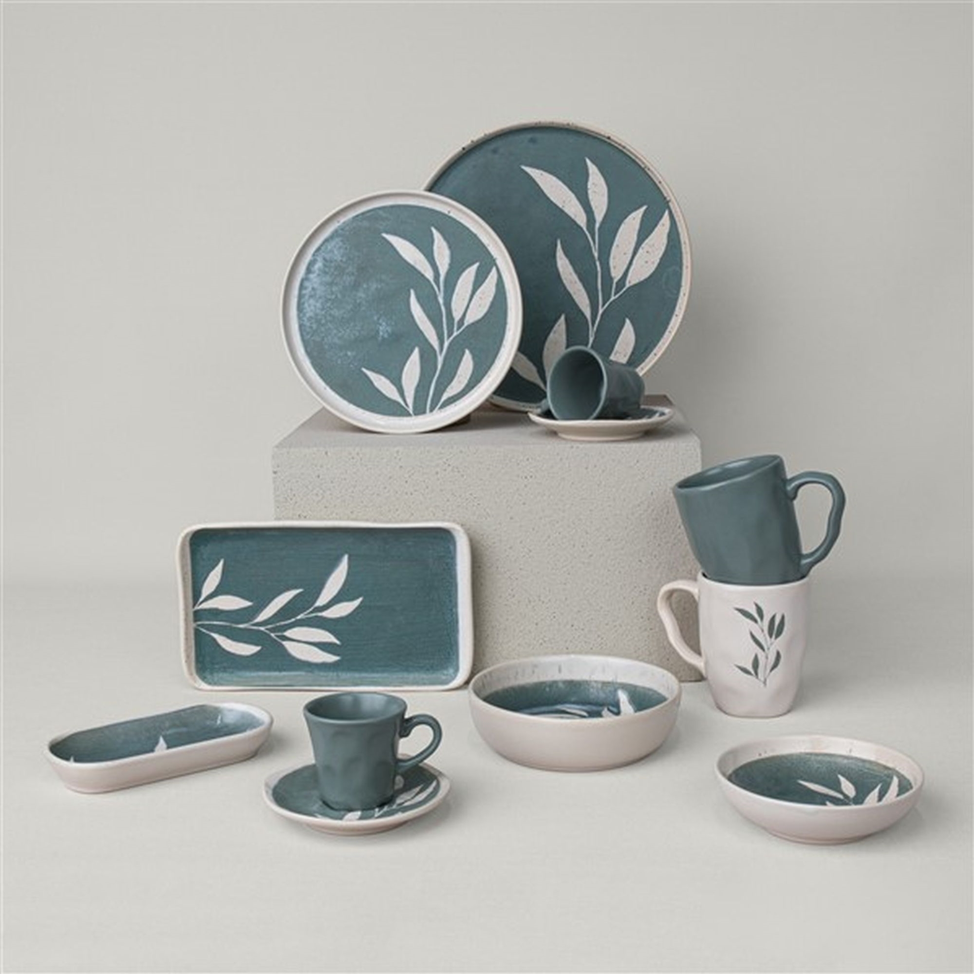 resm Linens Laurel Seramik 370 ml Kupa Yeşil