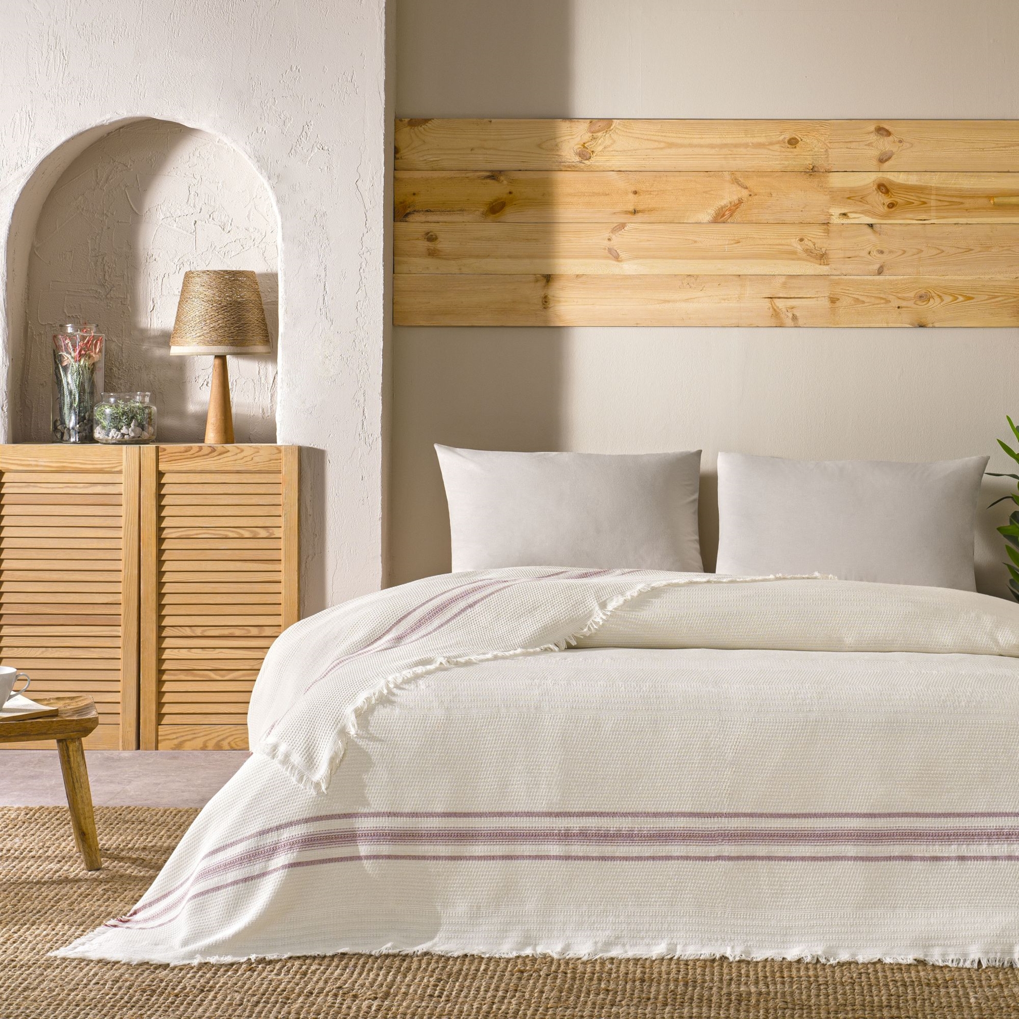 resm Linens Doce Pike Çift Kişilik Gri