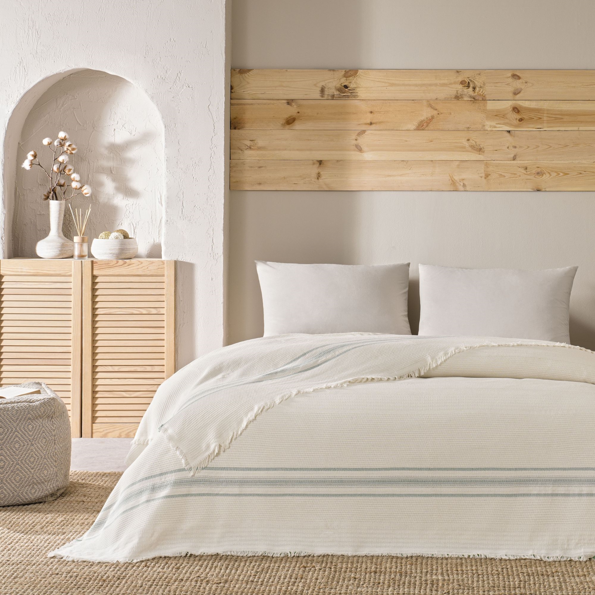 resm Linens Doce Pike Çift Kişilik Ekru