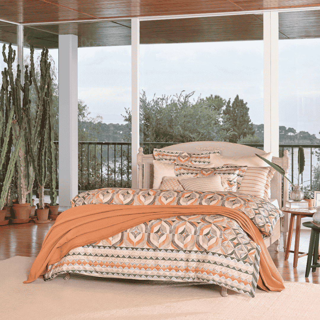 resm Linens Sc Fresnel Nevresim Takımı Çift Kişilik Turuncu