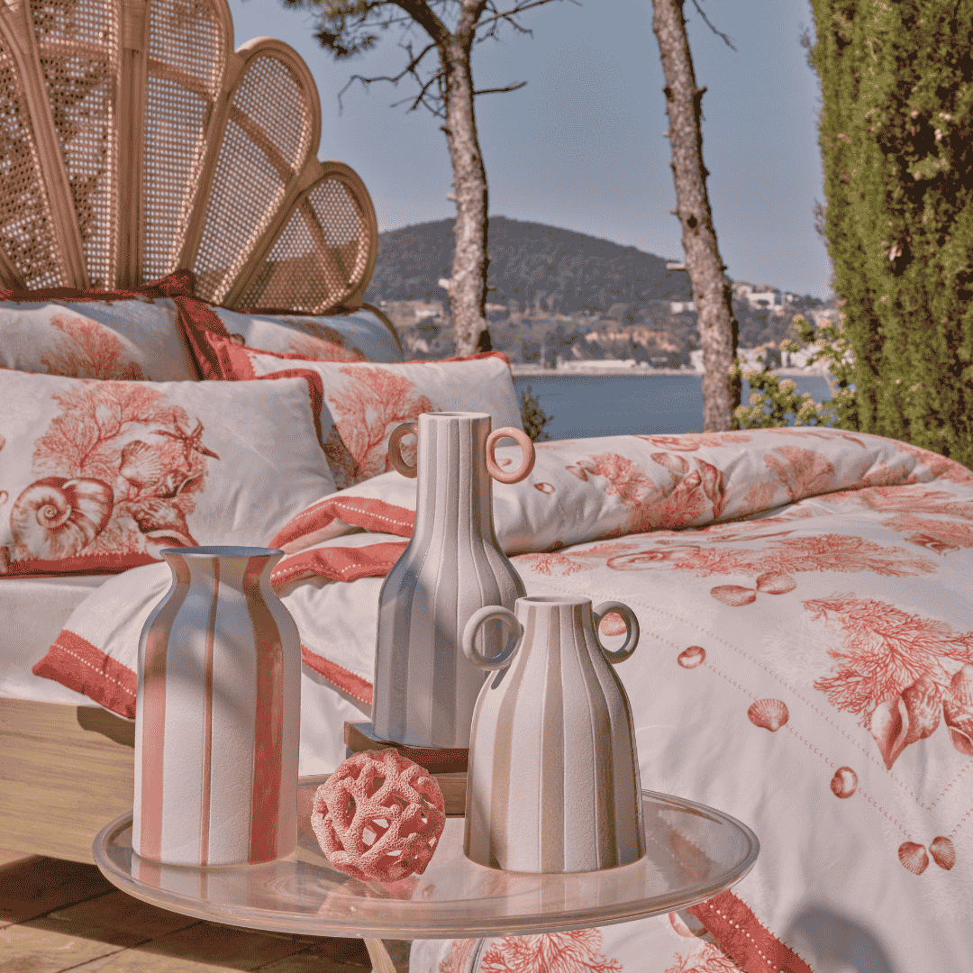 resm Linens Minella 11x11x22 cm Vazo Beyaz Mercan