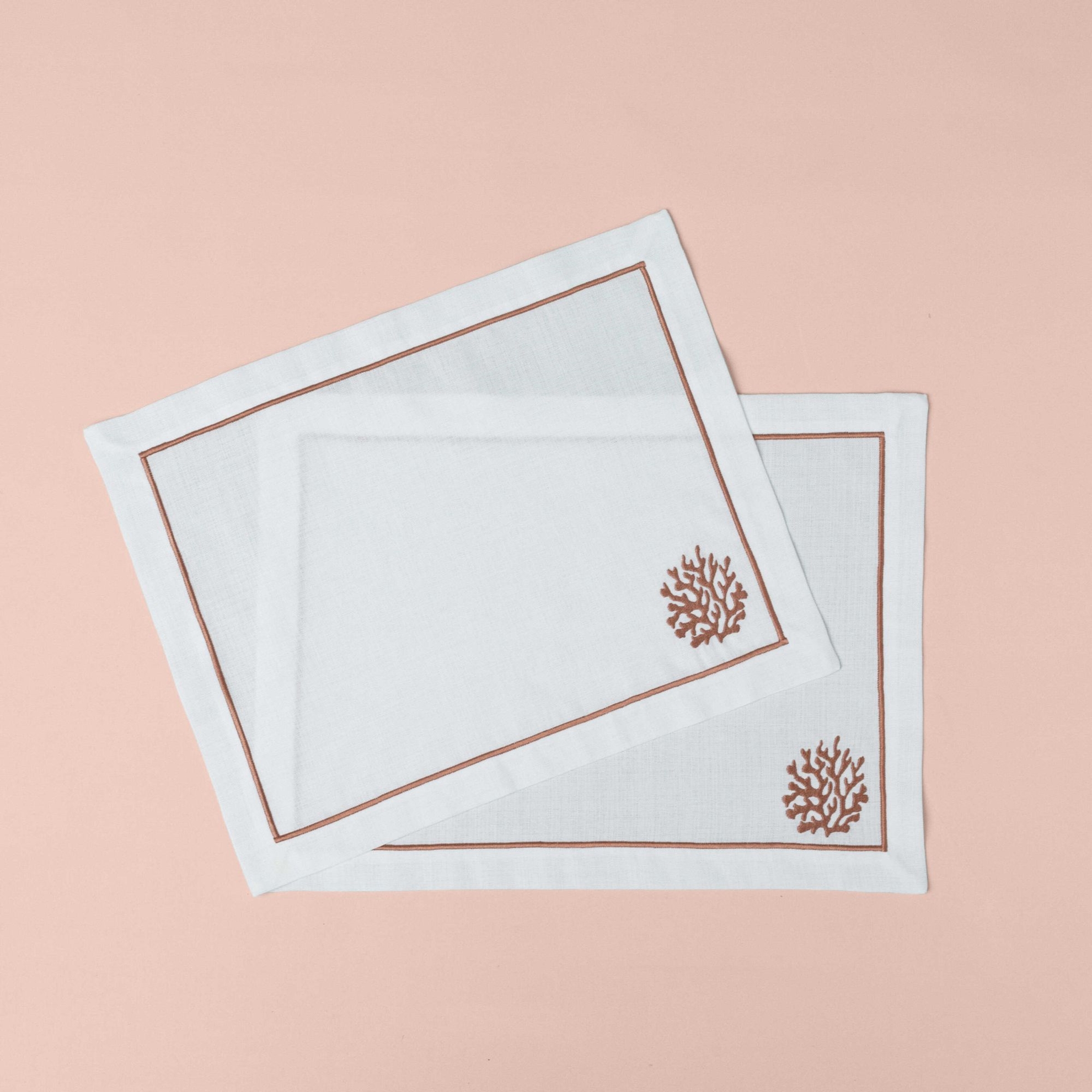 resm Linens Shell 2'li 35x45 cm Peçete Ekru Mercan