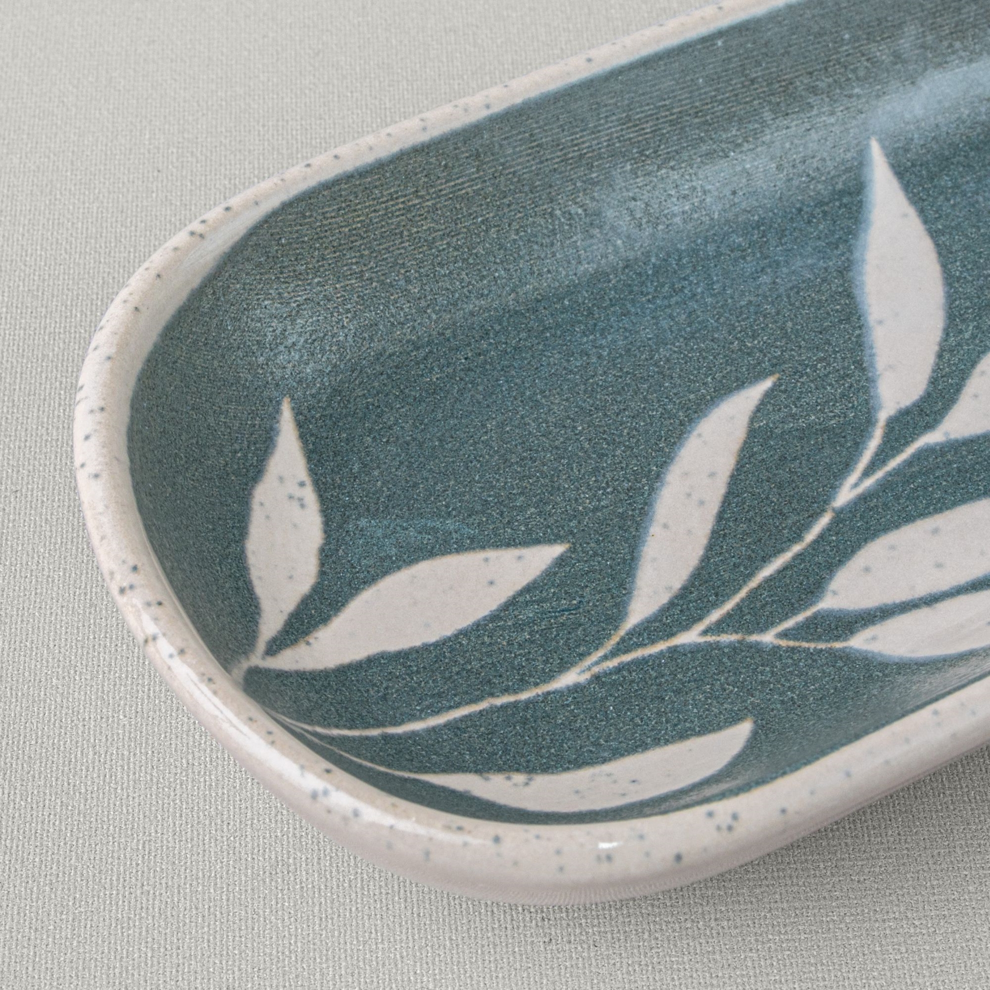 resm Linens Daphne Seramik 16 cm Sunum Tabağı Yeşil