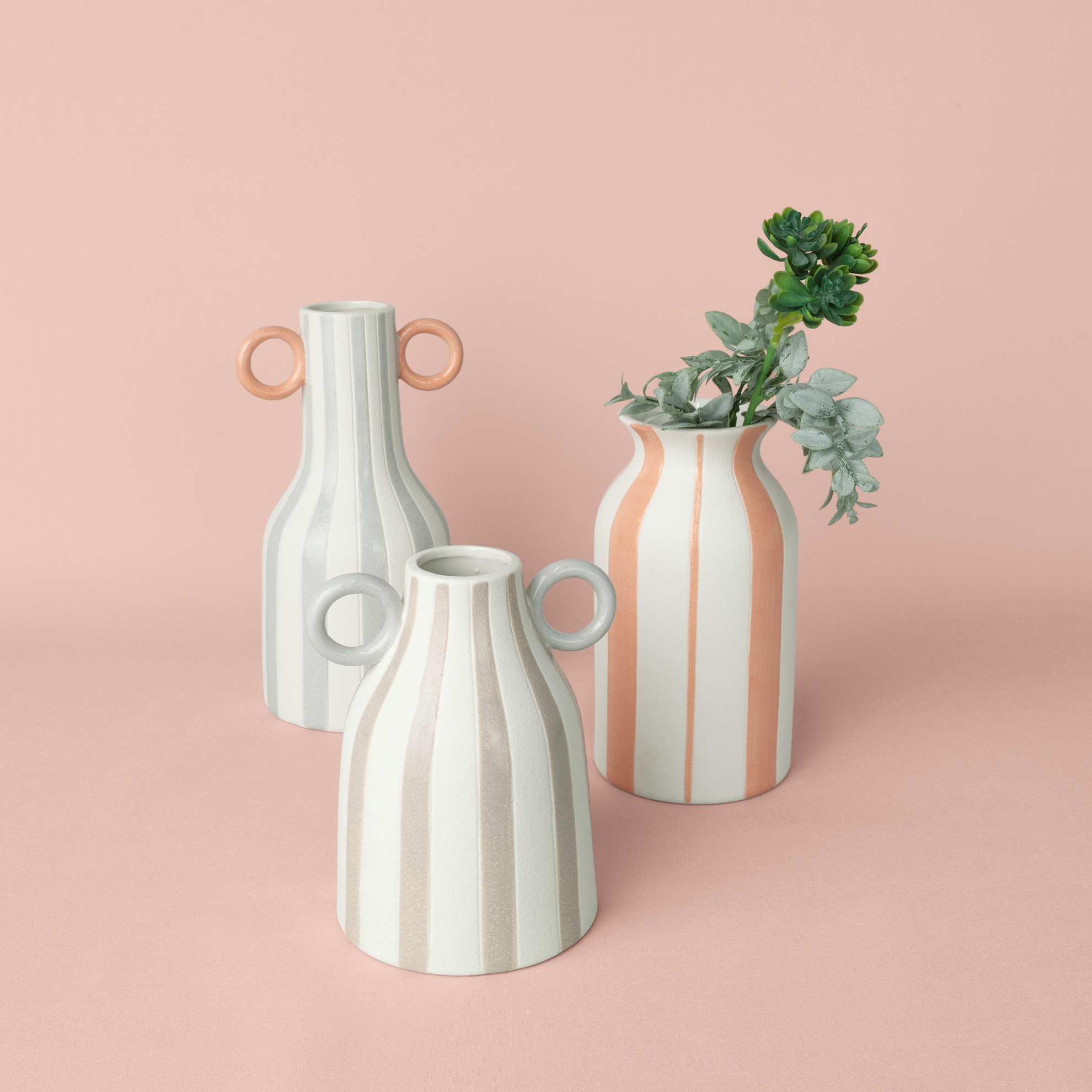 resm Linens Minella 14x13x26 cm Vazo Gri Mercan