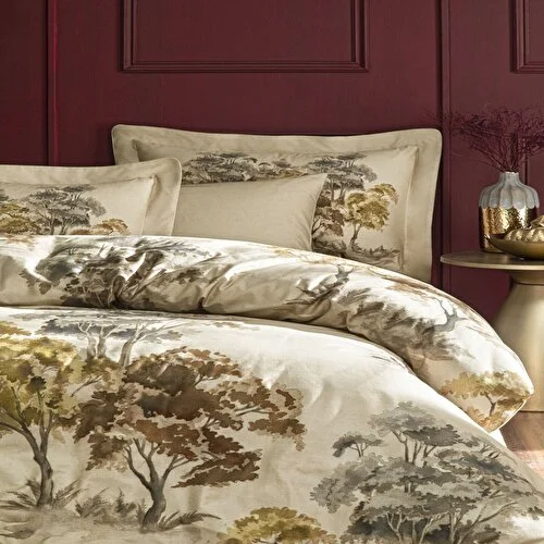 resm Valeron Feronia Saten Süper King Nevresim Takımı Bej