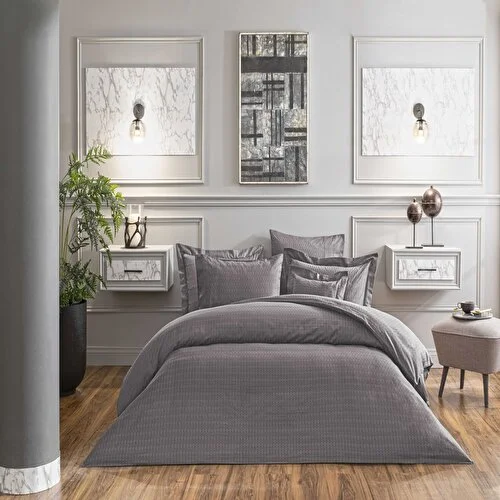 resm Valeron Cole Jakar Süper King Nevresim Takımı Antrasit