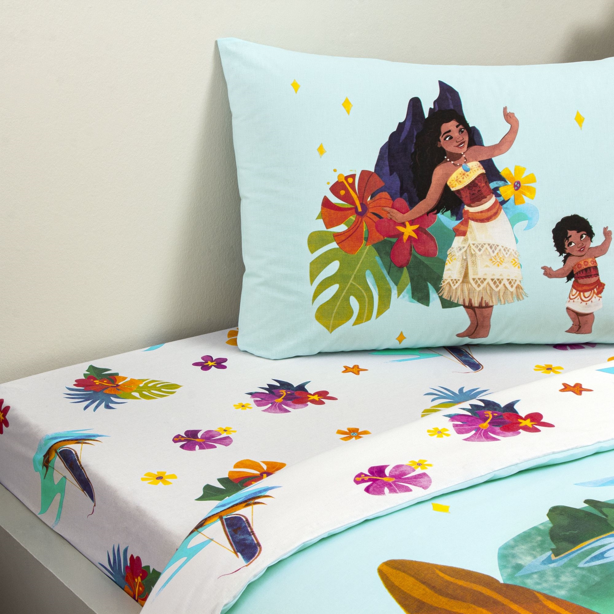 resm Taç Lisanslı Disney Moana Tek Kişilik Pamuk Nevresim Takımı