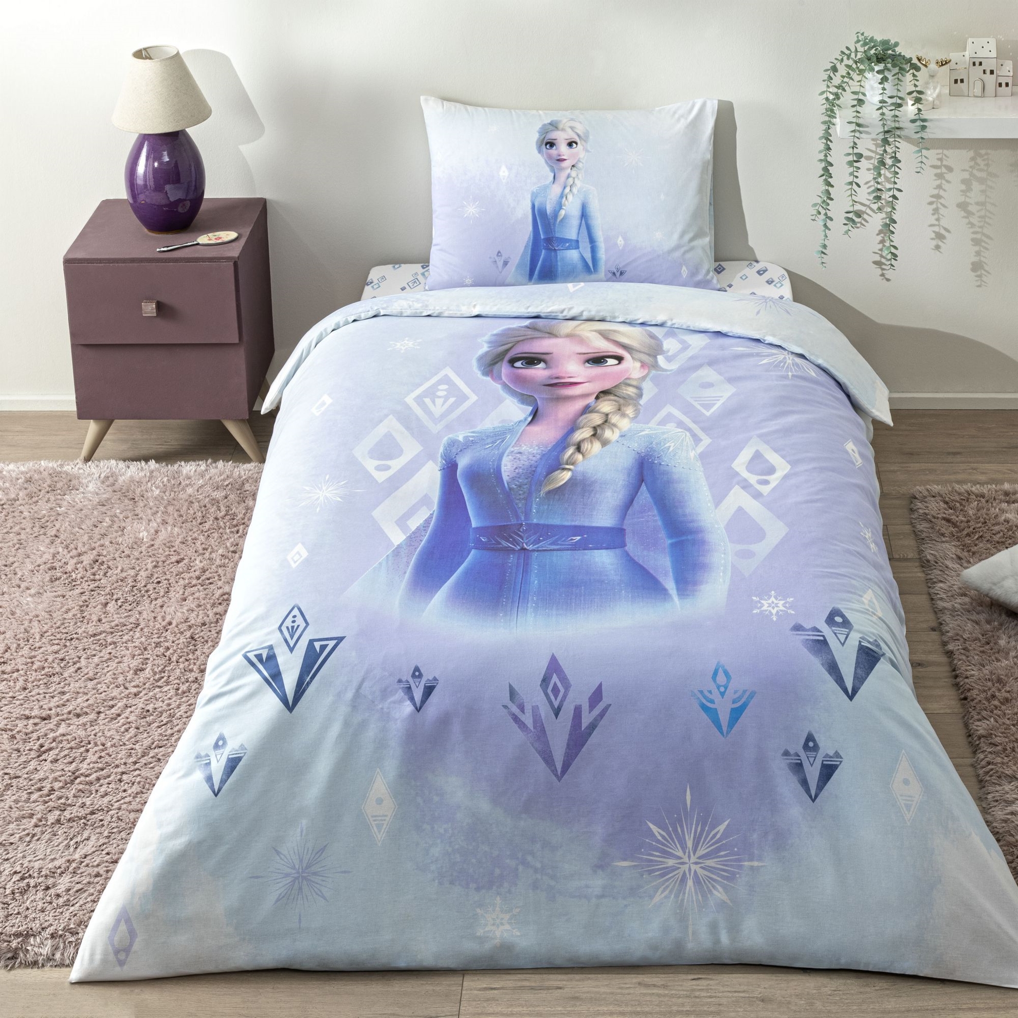 resm Taç Lisanslı Disney Frozen Diamond Tek Kişilik Pamuk Nevresim Takımı