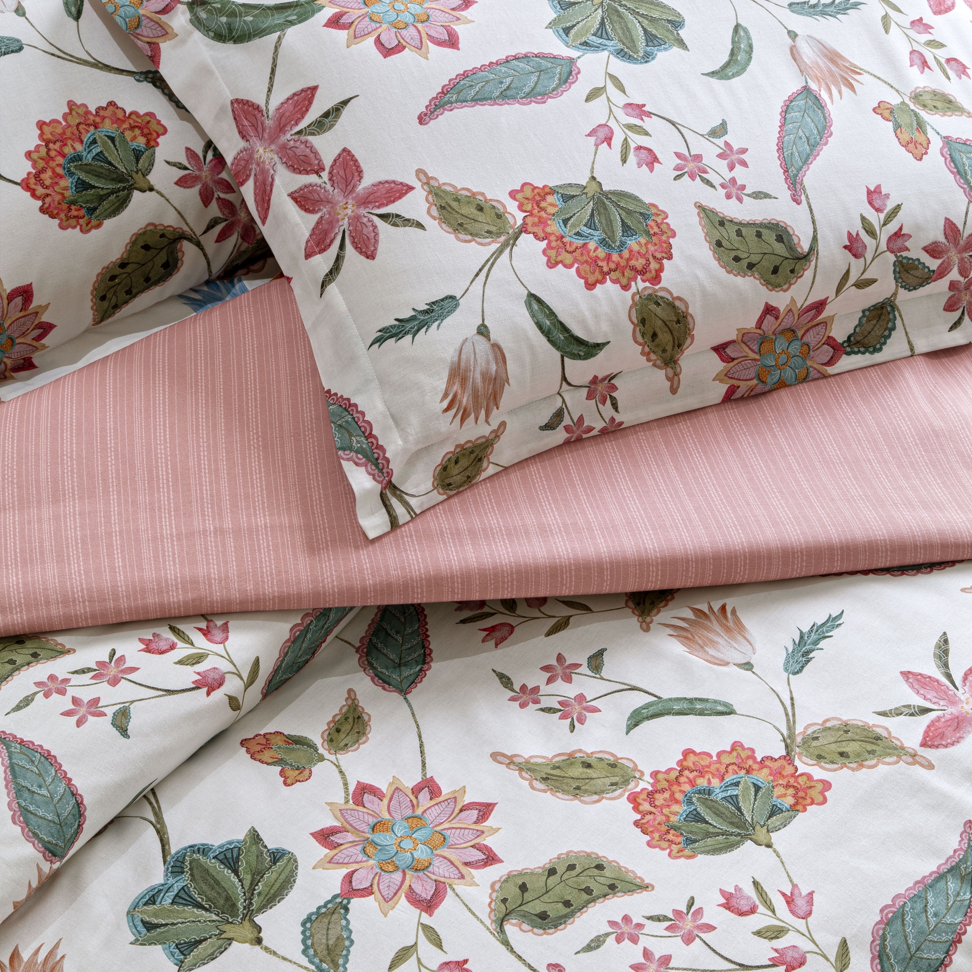 resm Taç Butik Soleıl Pamuk Çift Kişilik Nevresim Set Somon