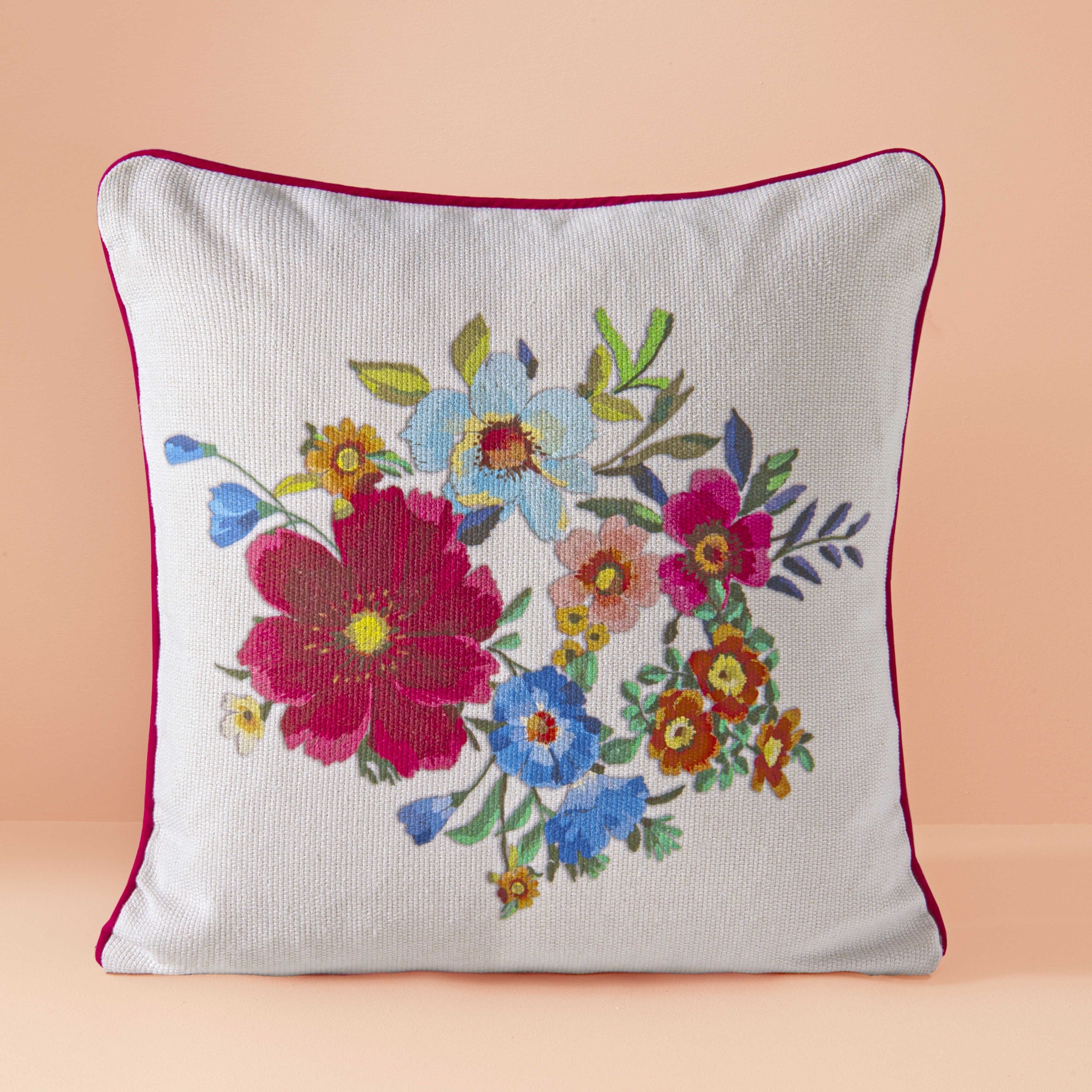 resm Taç Butik Baskılı Alaçatı Polyester Kırlent Çok Renkli