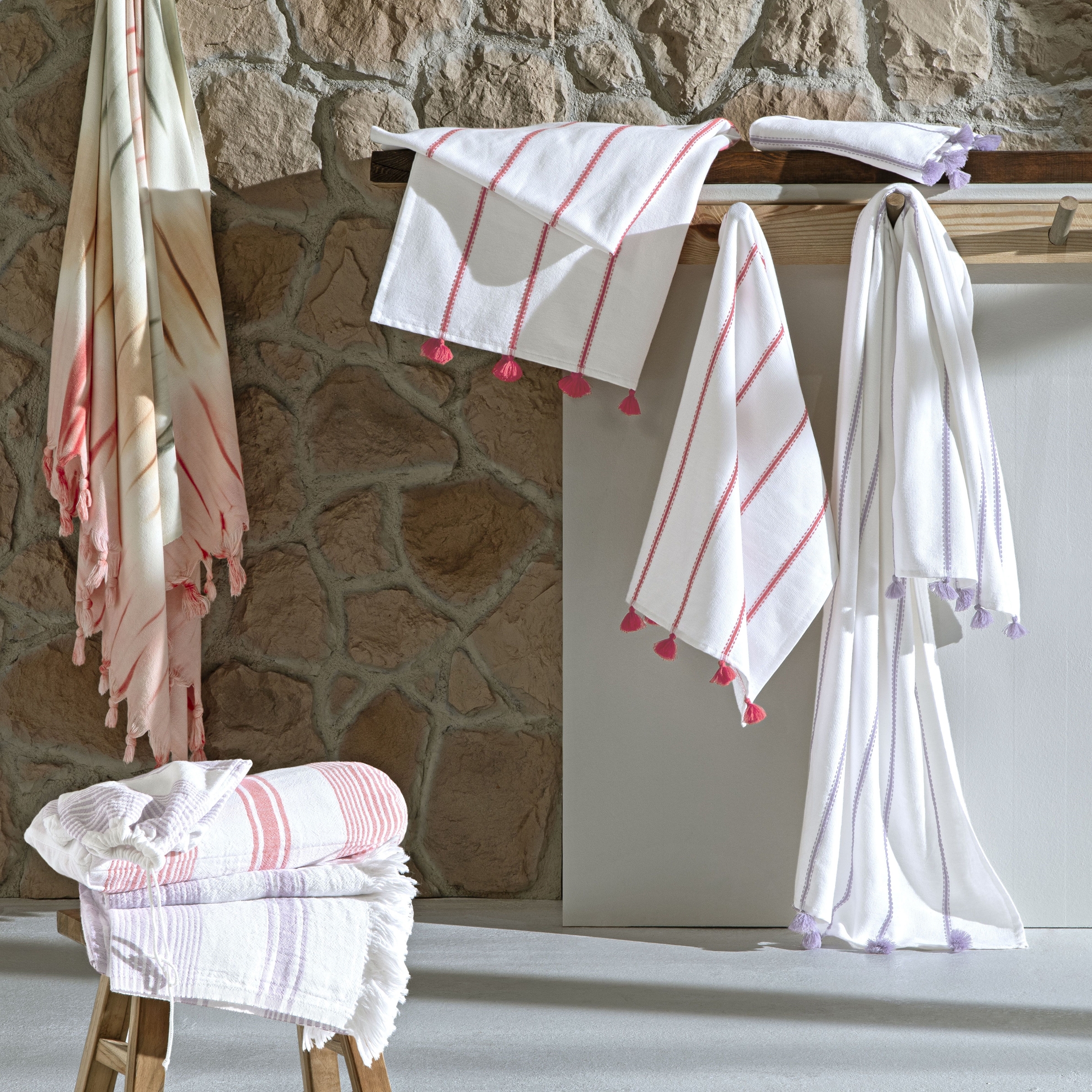 resm Taç Butik Pamuk Alaçatı Banyo Havlusu Lila