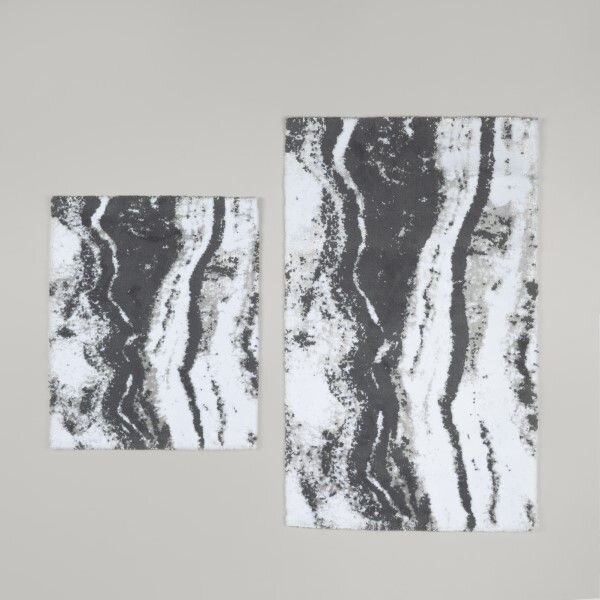 resm Linens Stone 2'li 60x100 / 50x60 cm Banyo Paspas Seti Gri