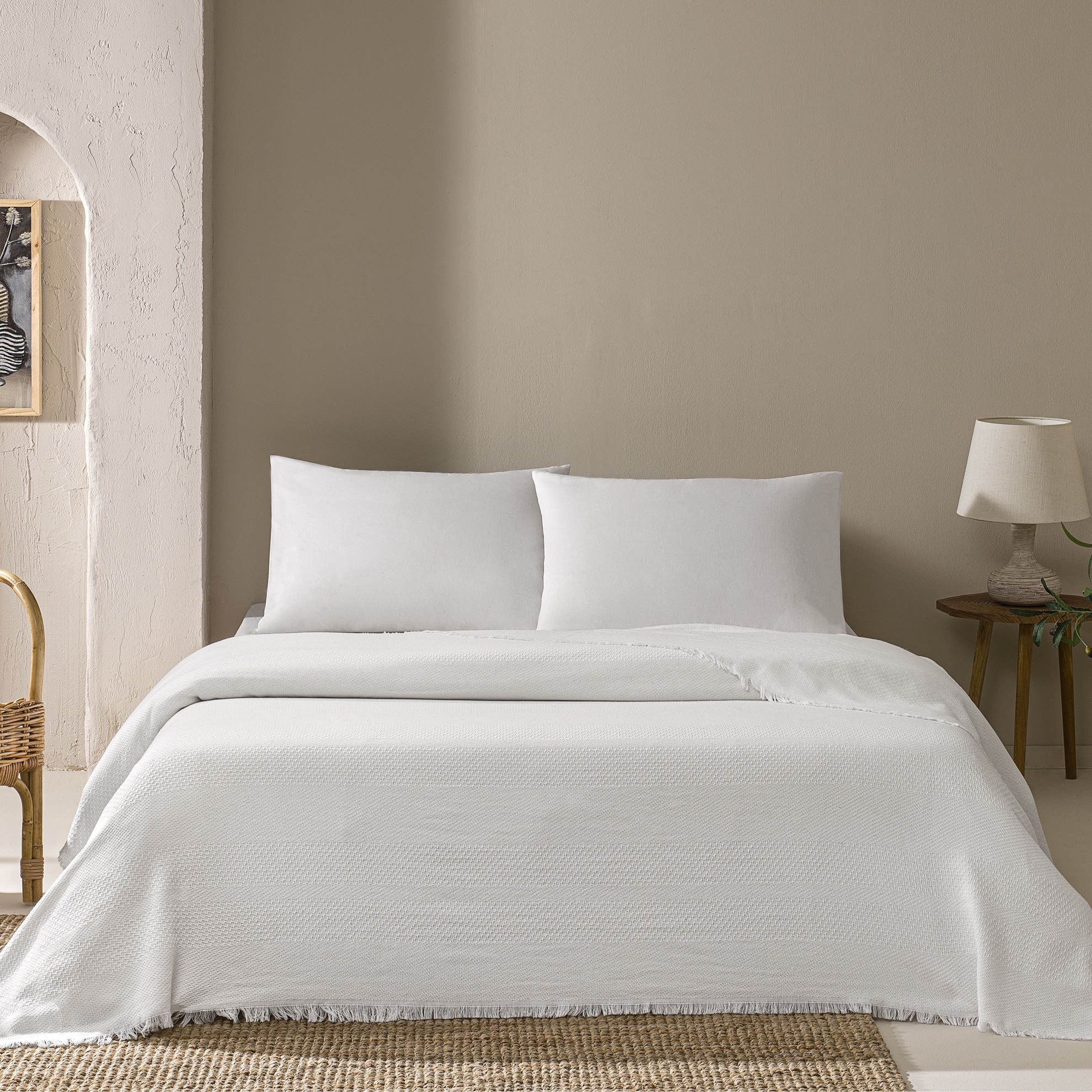 resm Linens Comet Pike Çift Kişilik Beyaz