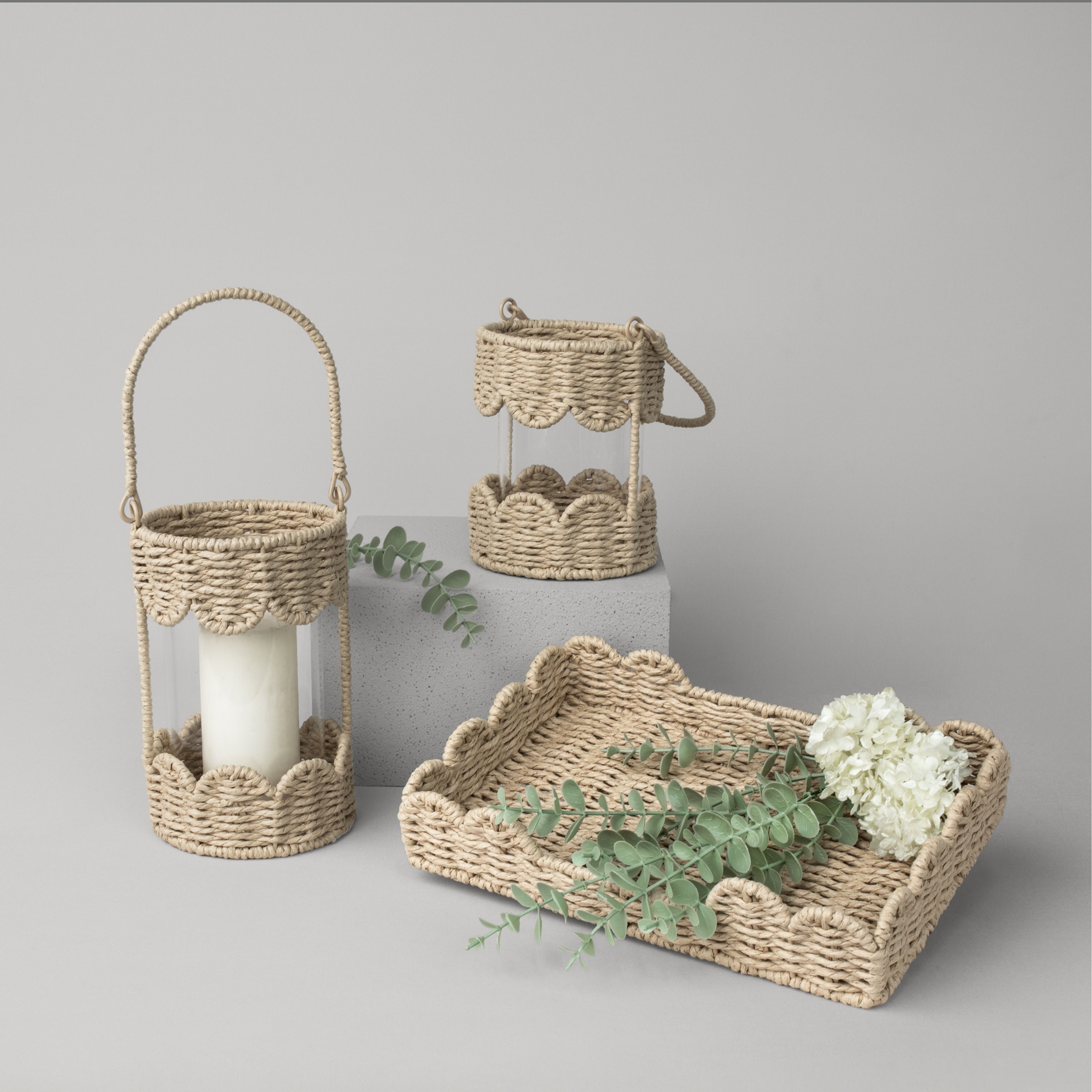 resm Linens Straw 32x21x6 cm Tepsi Natural