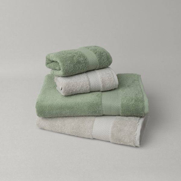 resm Linens Vita 4'lü Pamuk Yüz/Banyo havlusu Seti Haki/Gri