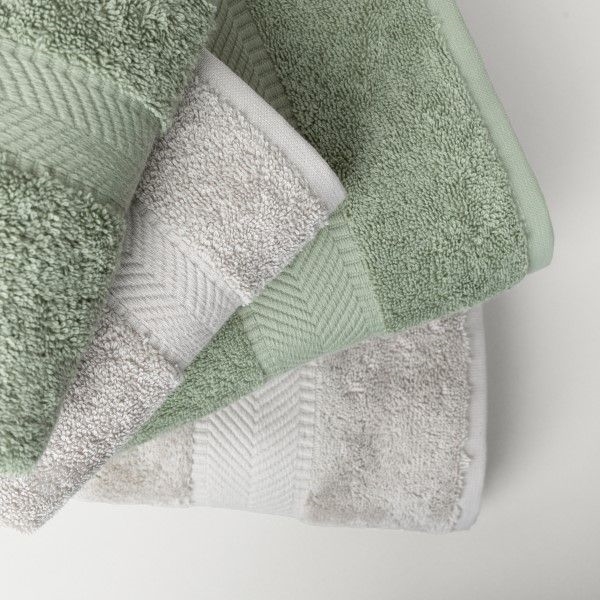 resm Linens Vita 4'lü Pamuk Yüz/Banyo havlusu Seti Haki/Gri