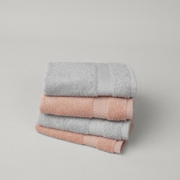 resm Linens Vita 4'lü Pamuk El havlusu Seti 33x33 Cm Rose/Vizon