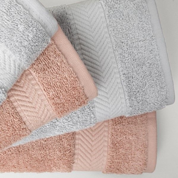 resm Linens Vita 4'lü Pamuk El/Yüz havlusu Seti Rose/Vizon