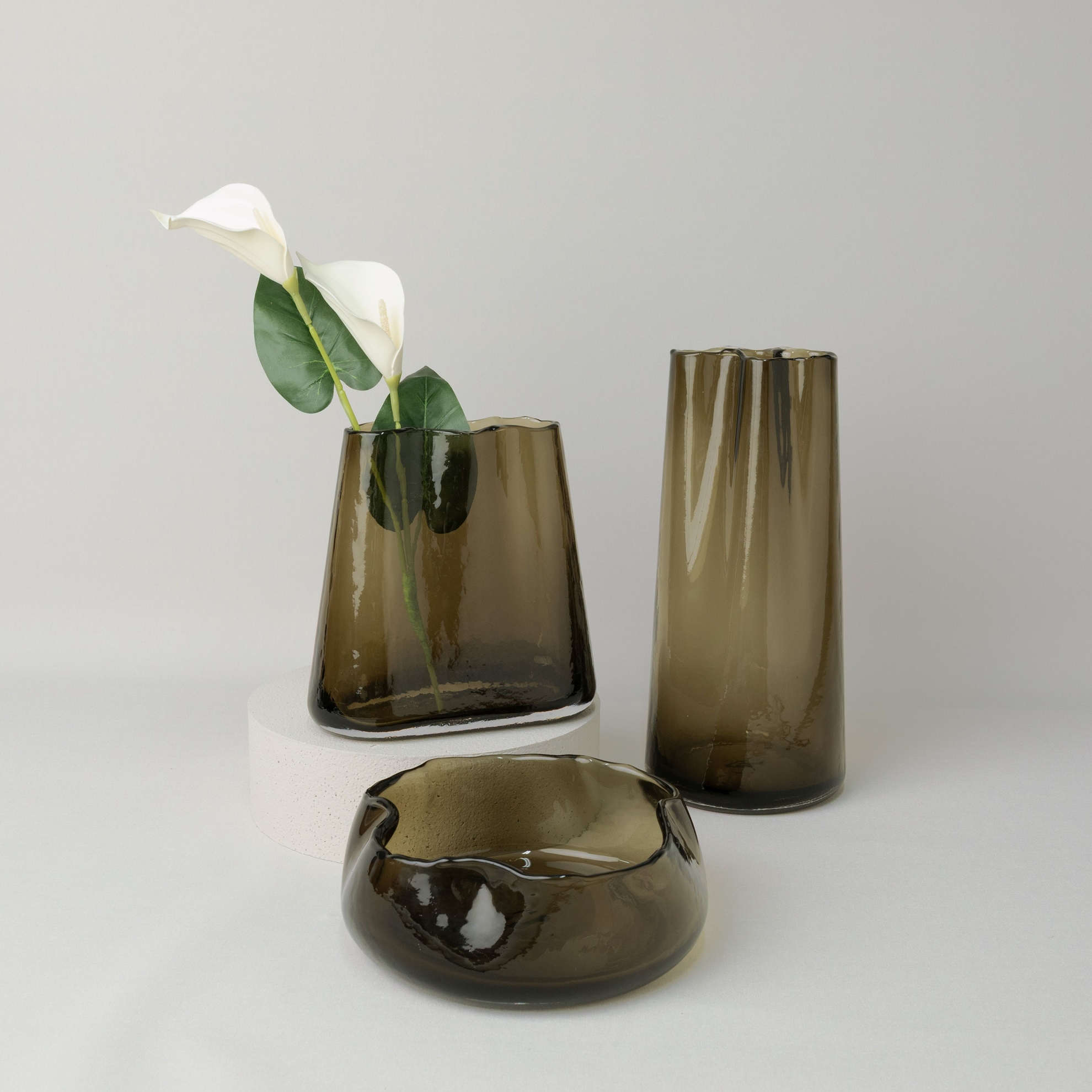 resm Linens Benna Vazo 12x14,5x32,5 cm Füme