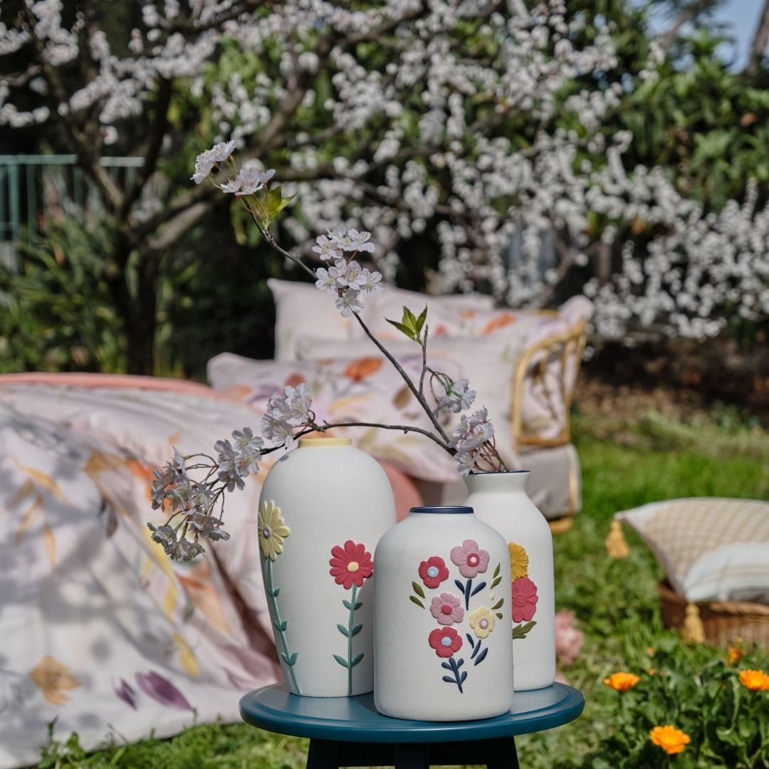 resm Linens Liva 14x15x27 cm Vazo Beyaz