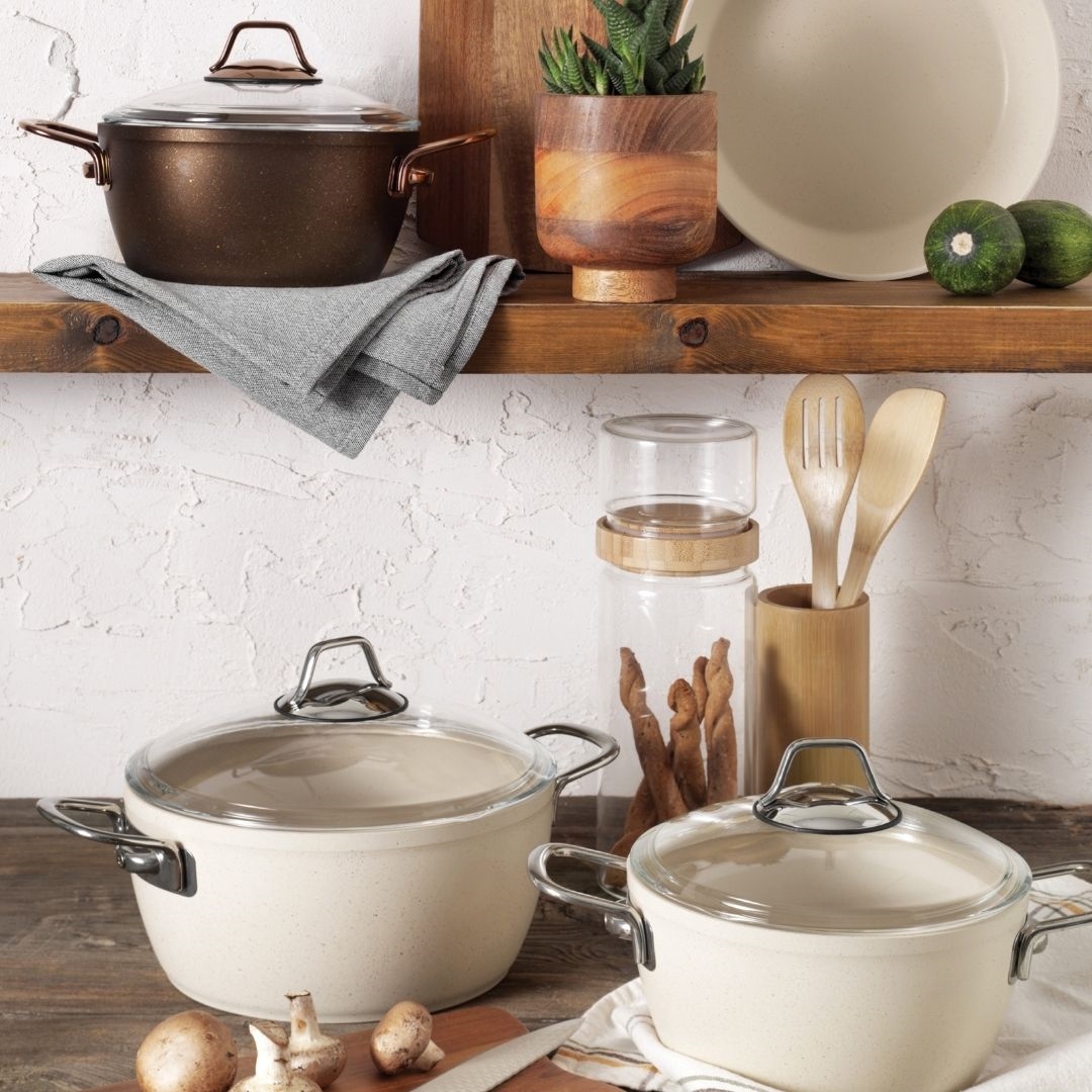 resm Pierre Cardin Graniks Metal Sapli 7 Parça Tencere Seti