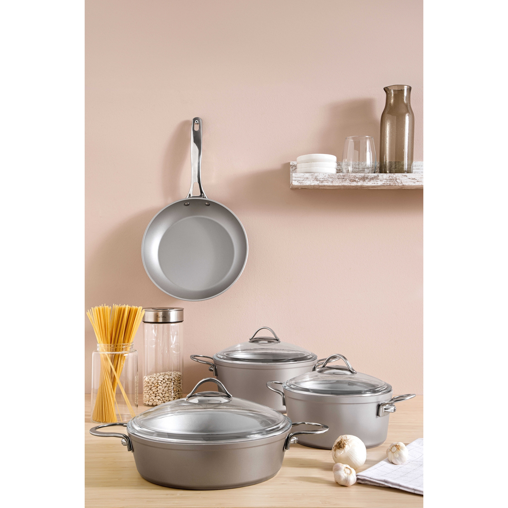 resm Pierre Cardin Vilma Gri 7 Parça Tencere Seti