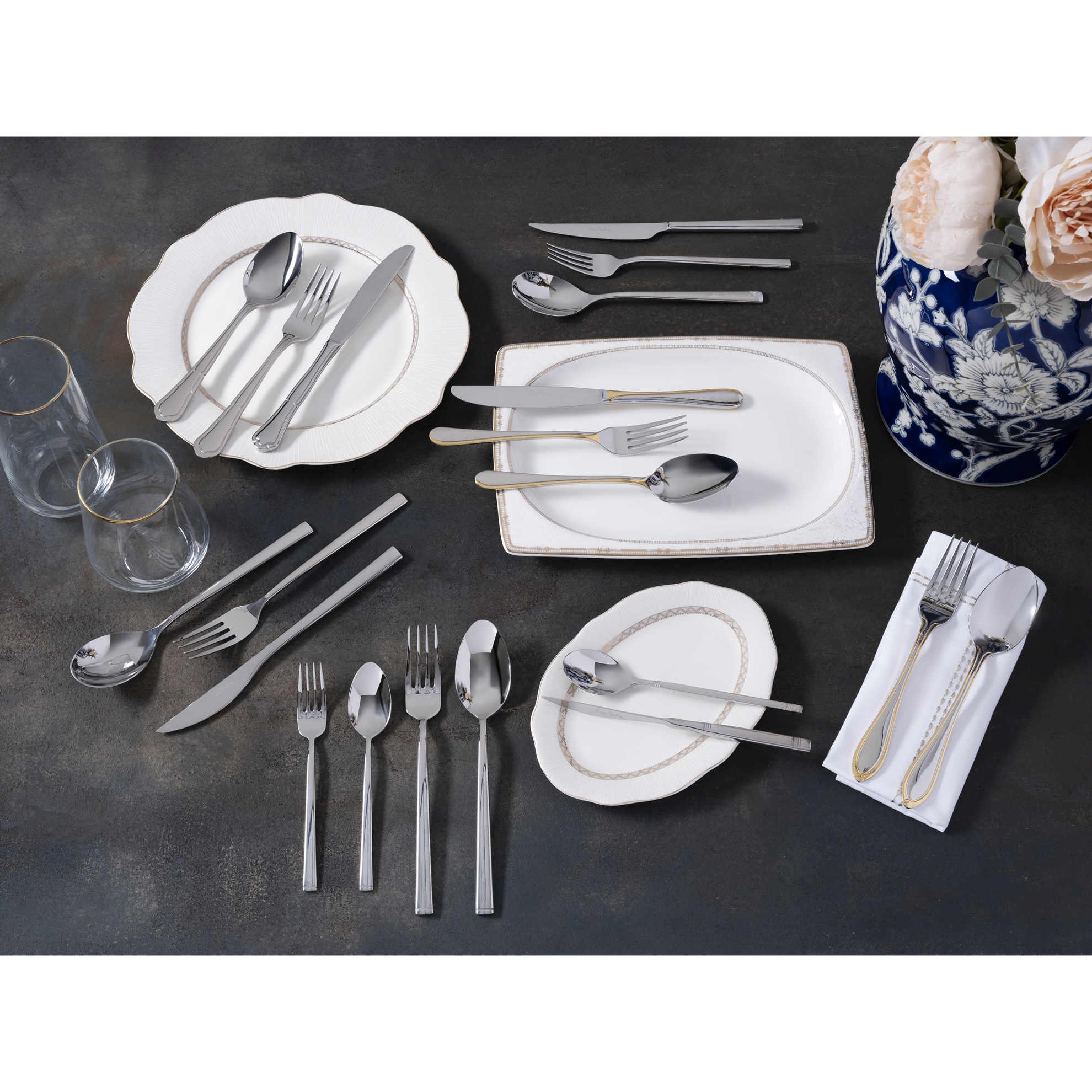 resm Pierre Cardin Harvey 84 Parça 12 Kişilik Çatal Bıçak Kaşık Seti