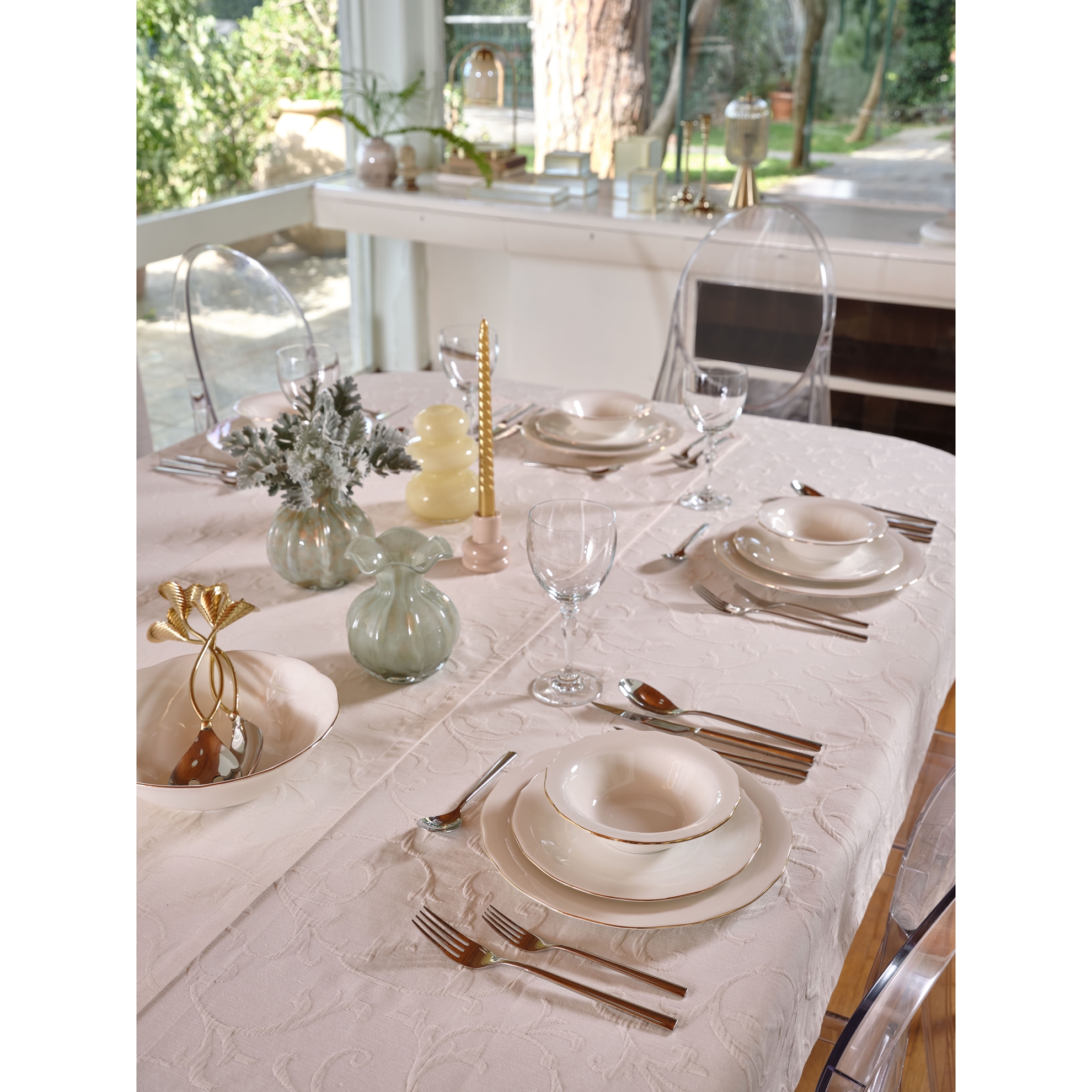 resm Linens Elegant Porselen Kase 23 cm Gold