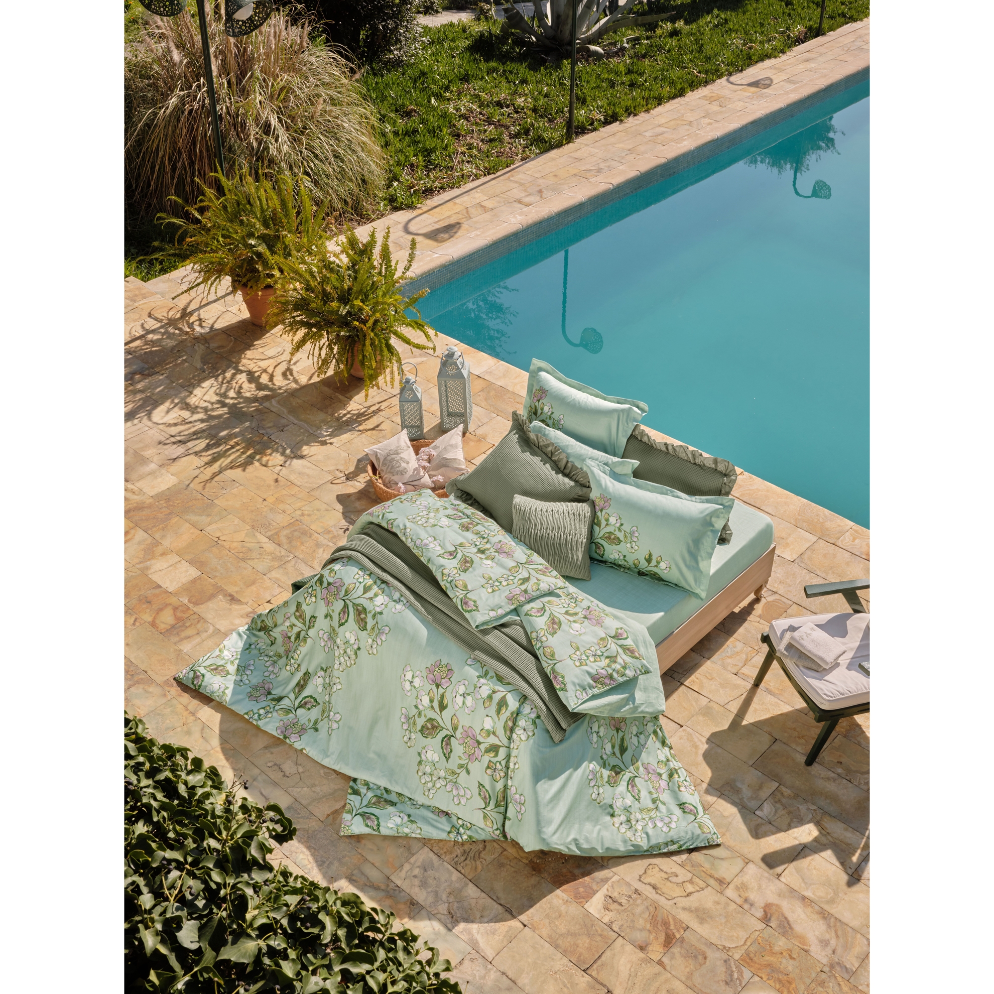 resm Linens Fiddle 45x45 cm Kırlent Kılıfı Yeşil