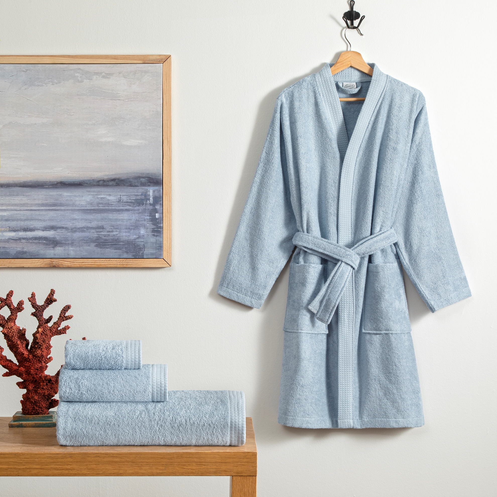 resm Linens Cozy Bambu 30x45 cm El Havlusu Mavi