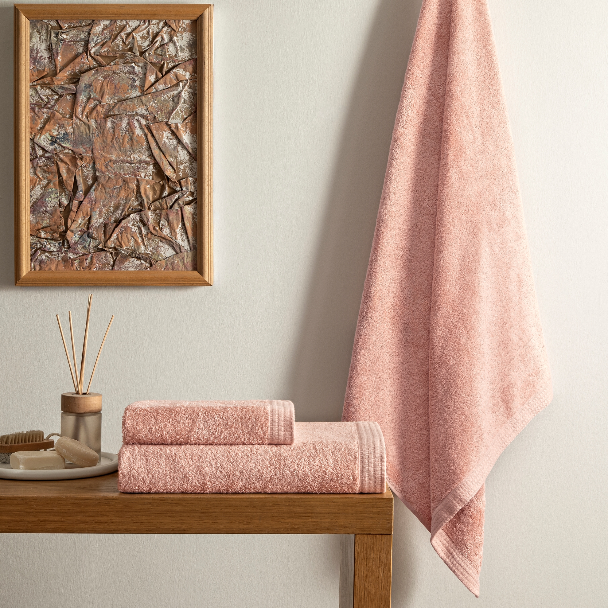 resm Linens Cozy Bambu 50x85 cm Yüz Havlusu Rose