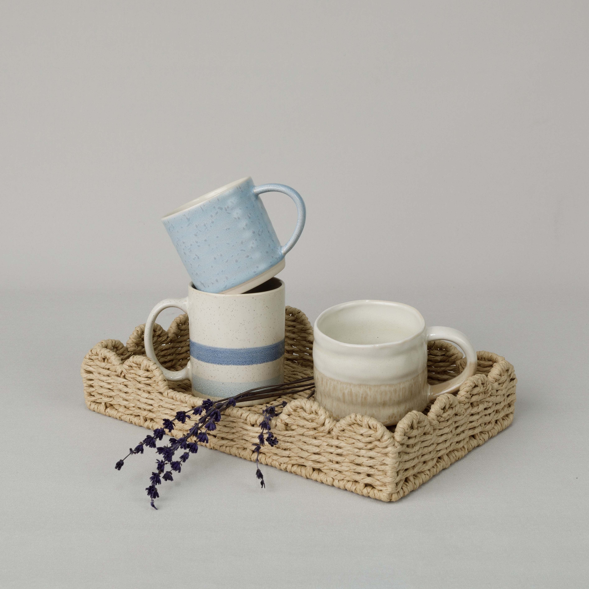 resm Linens Jose Seramik 400 ml Kupa ekru-Mavi