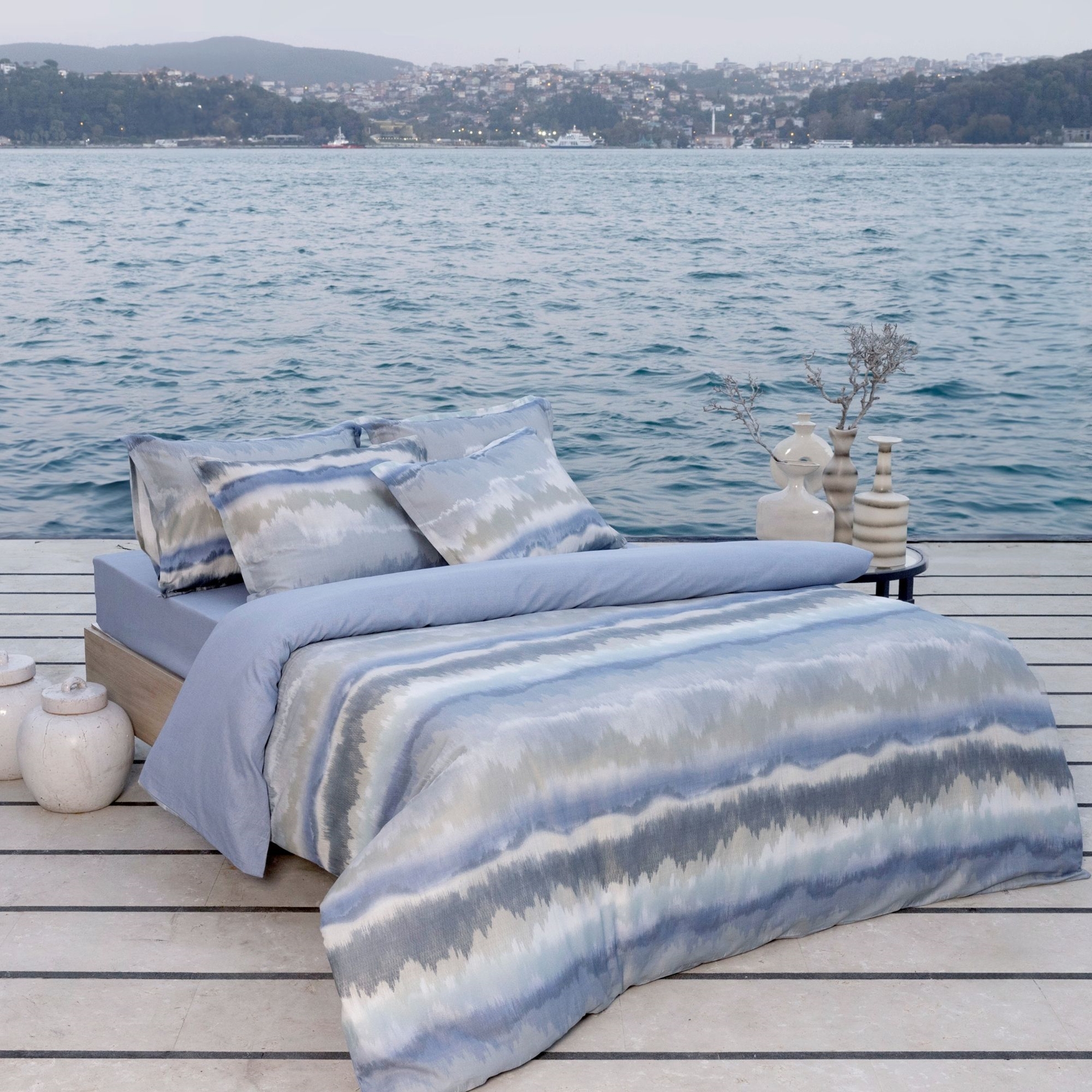 resm Linens Helix 22x10x16 cm Vazo Vizon Beyaz