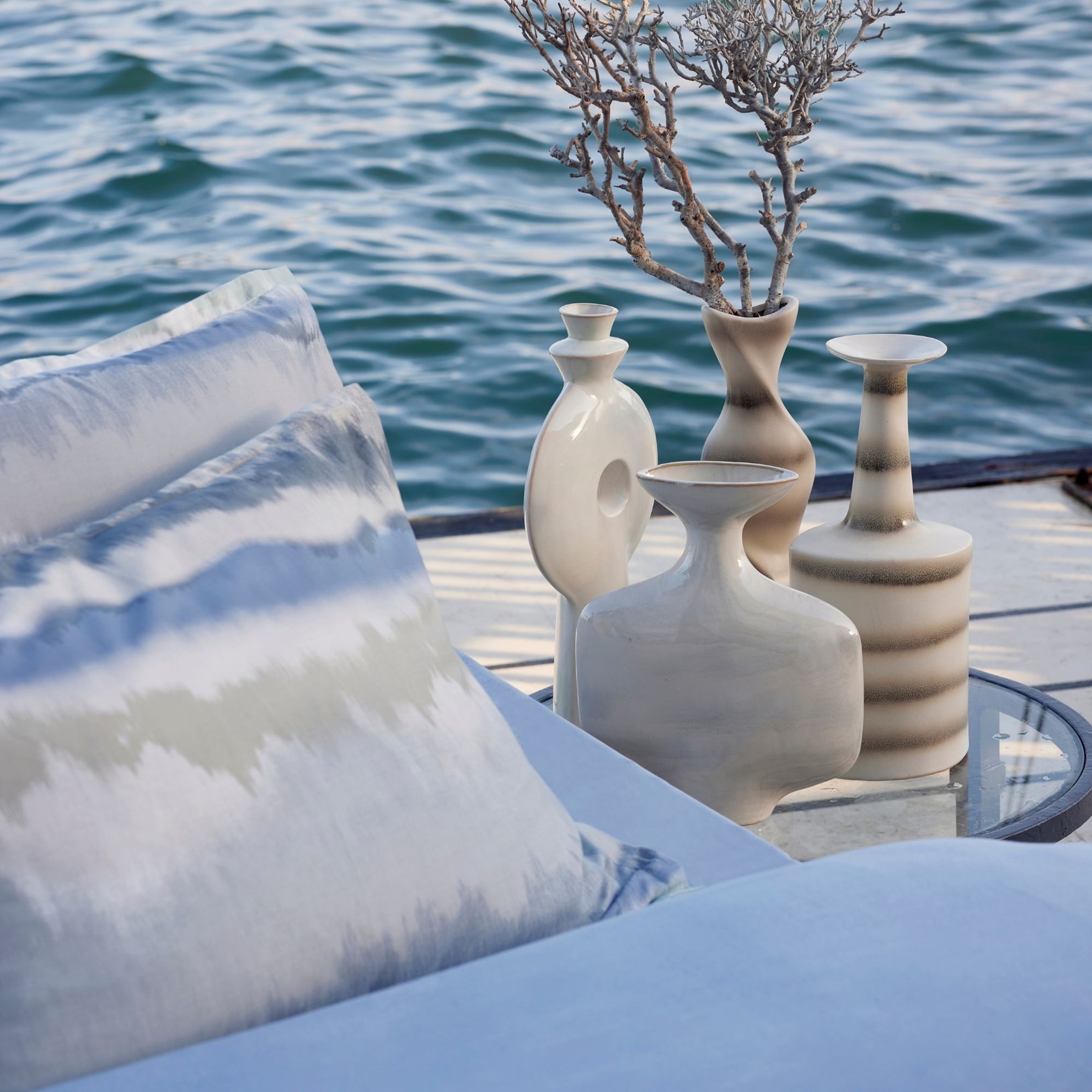 resm Linens Helix 22x10x16 cm Vazo Vizon Beyaz