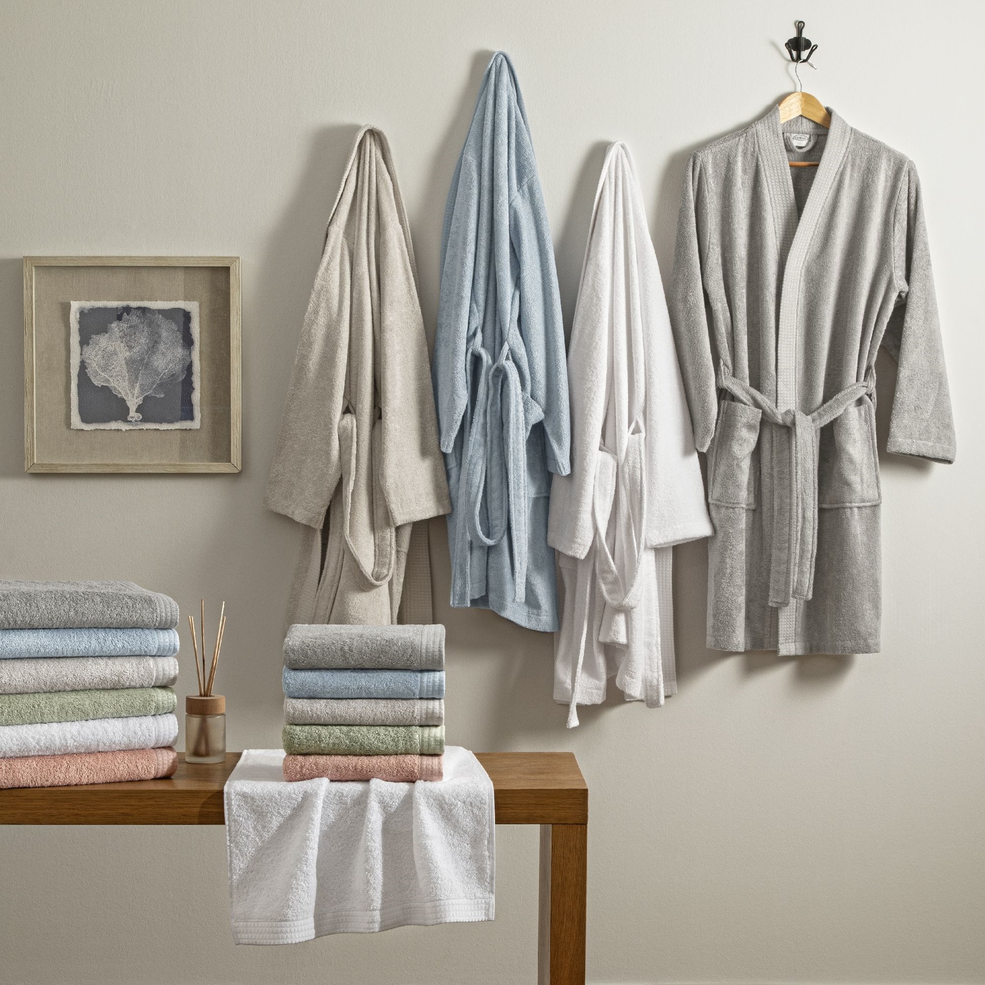 resm Linens Cozy Bambu L/XL Bornoz Beyaz