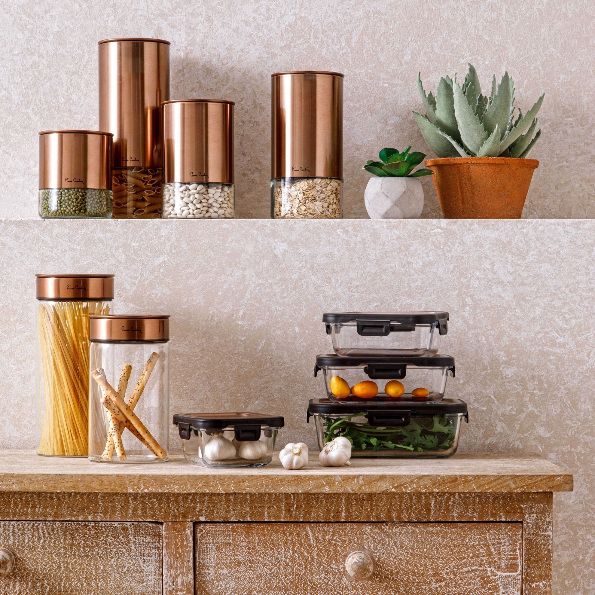 resm Pierre Cardin Gusto Copper Cam 3'lü Kavanoz Seti