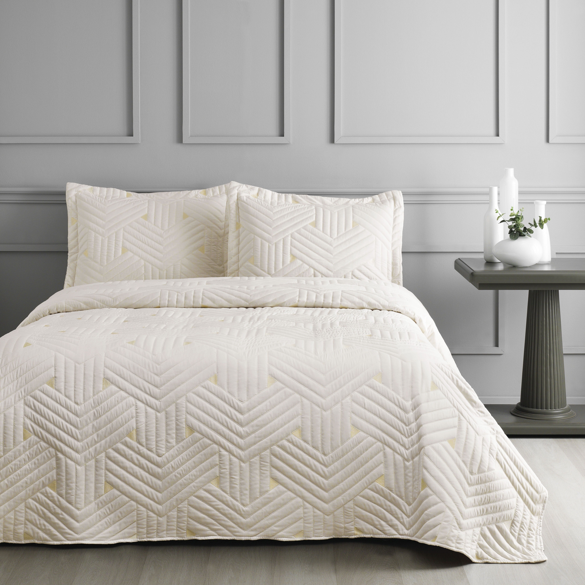 resm Linens Vita Çift Kişilik Yatak Örtüsü Seti Beyaz