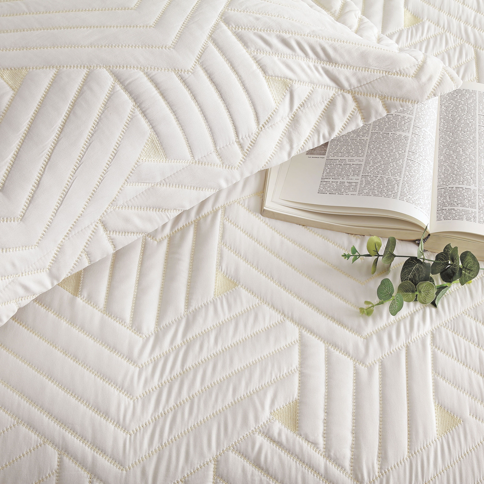 resm Linens Vita Çift Kişilik Yatak Örtüsü Seti Beyaz