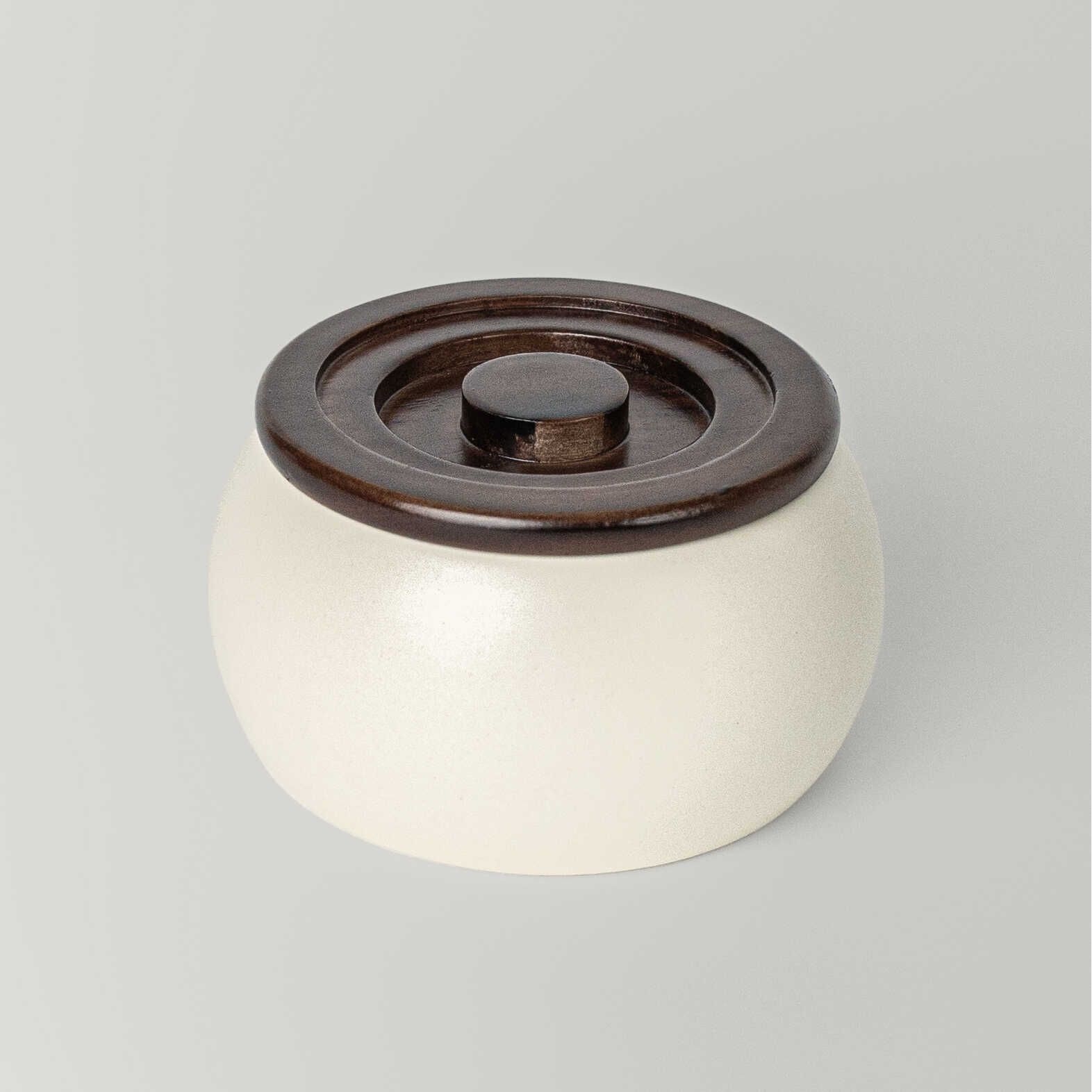 resm Linens Curve 13 cm Kapaklı Kase Ekru