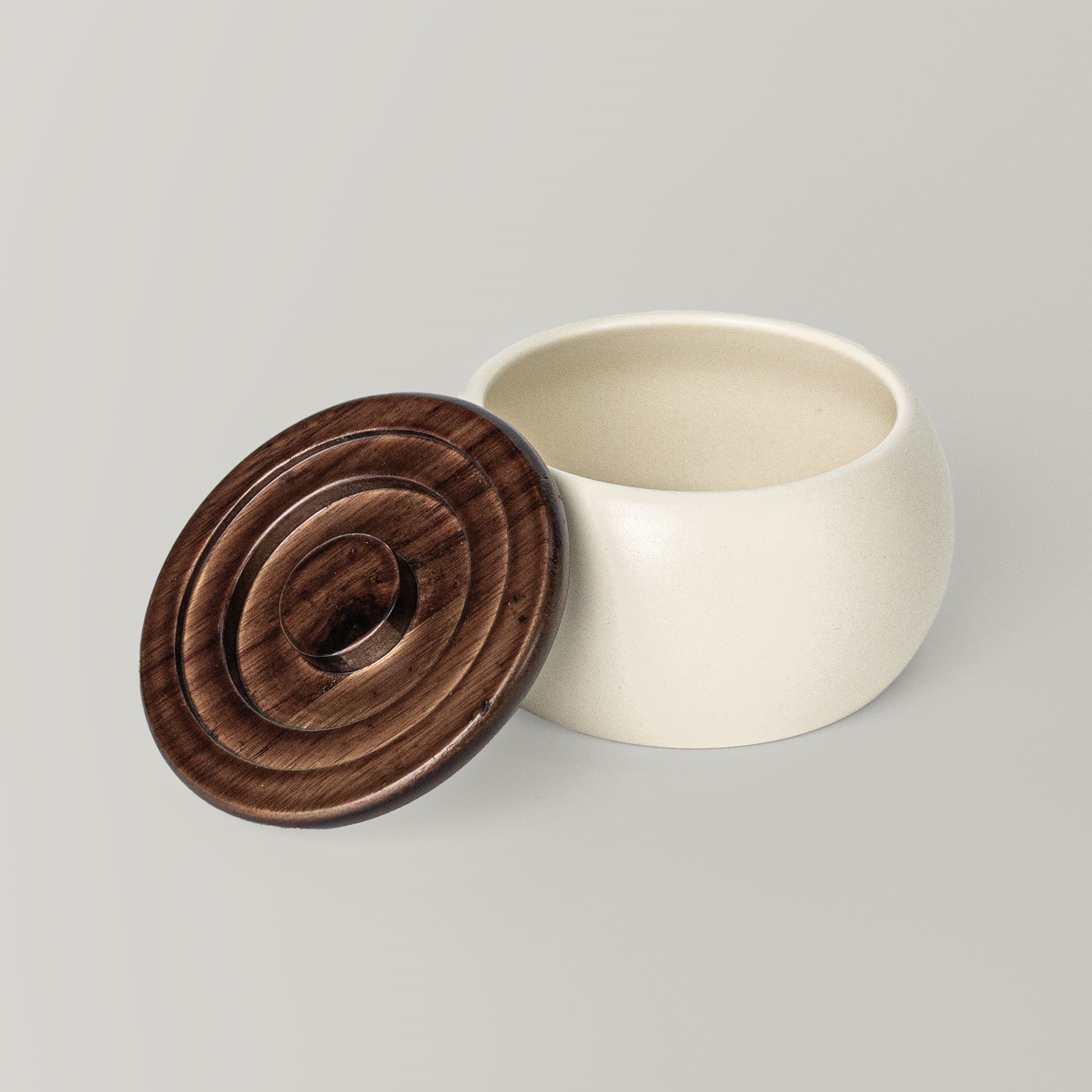 resm Linens Curve 13 cm Kapaklı Kase Ekru