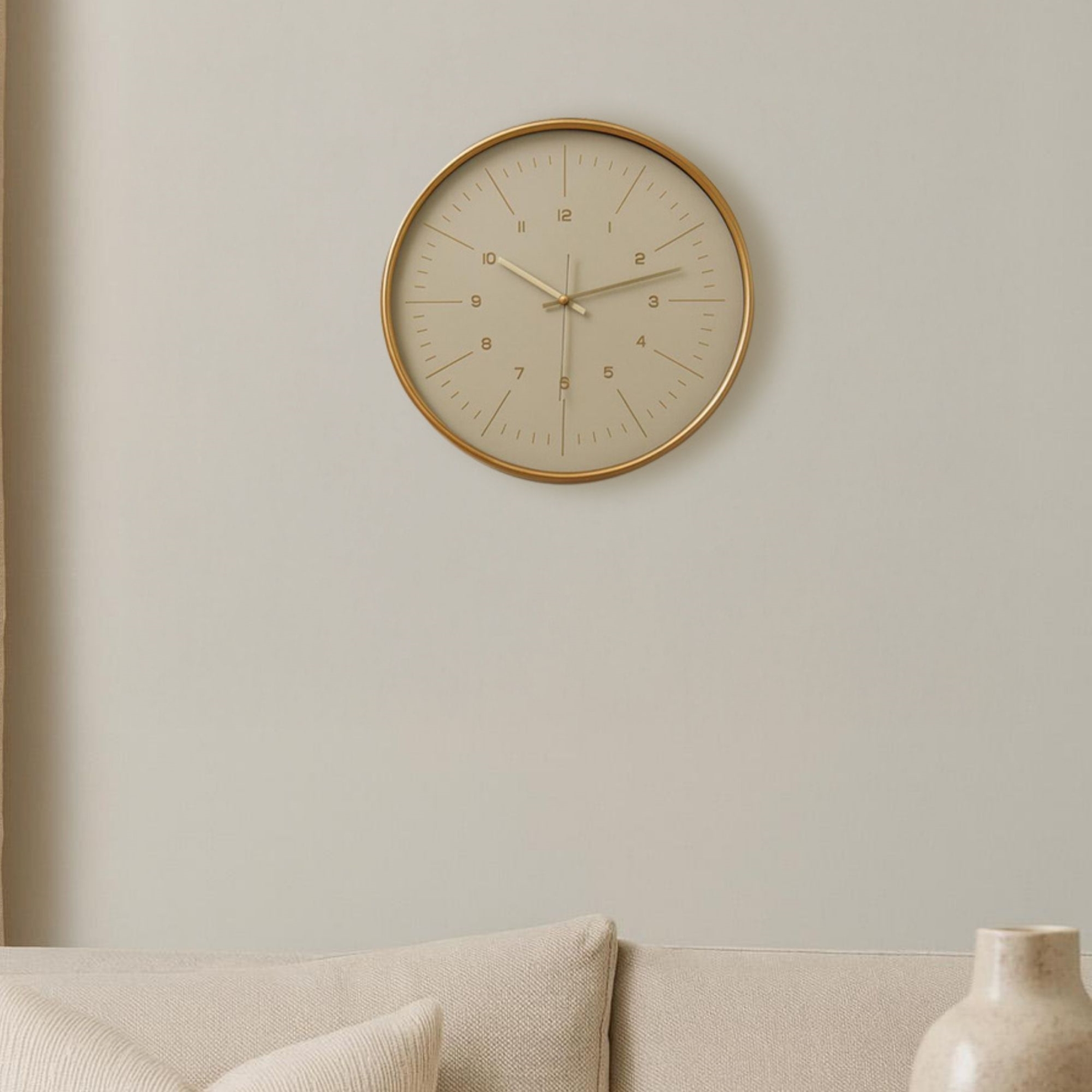 resm Linens Oscar 29,5 cm Duvar Saati Beyaz-Gold