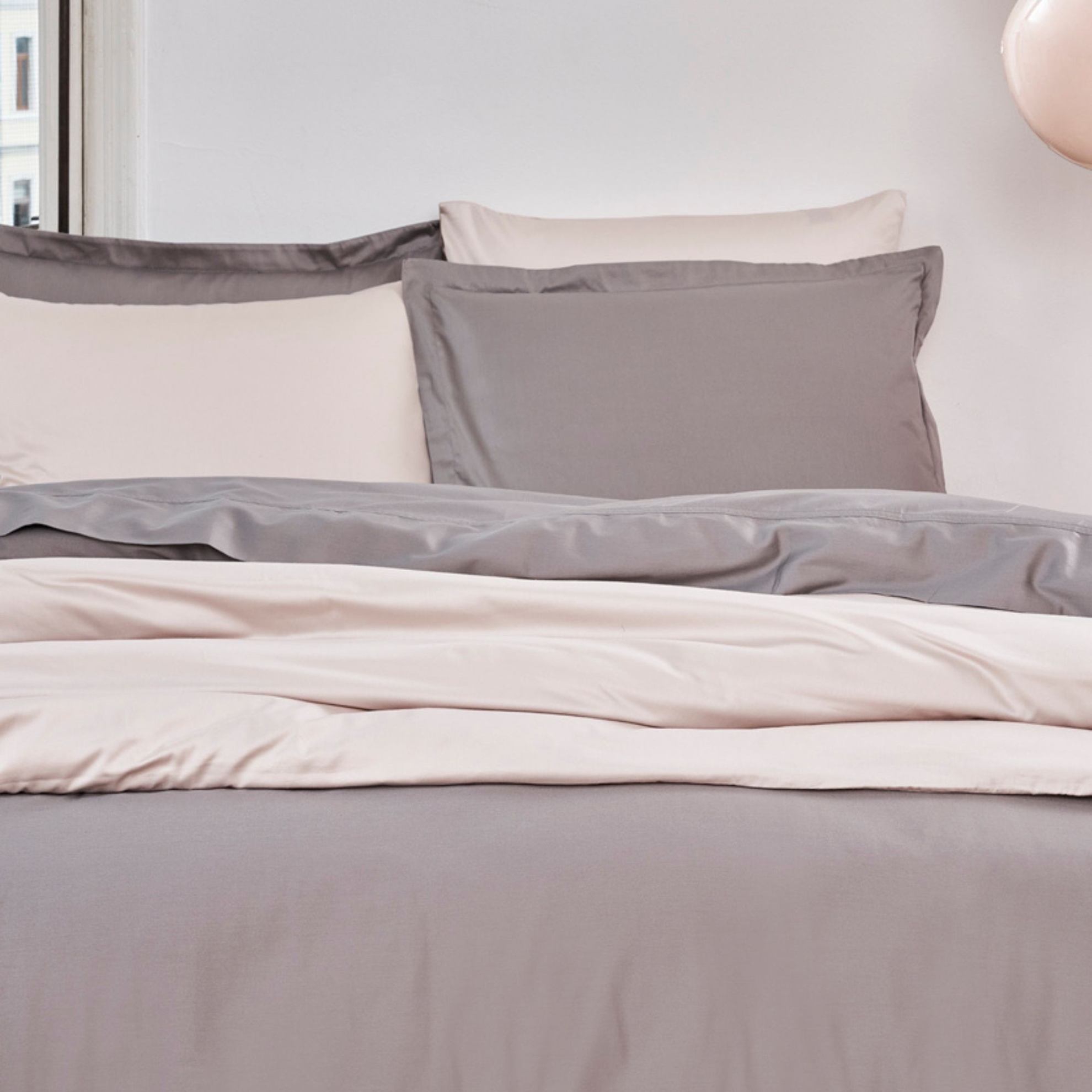 resm Linens Mix&Match Pamuk Saten King Size Nevresim Kılıfı Taş