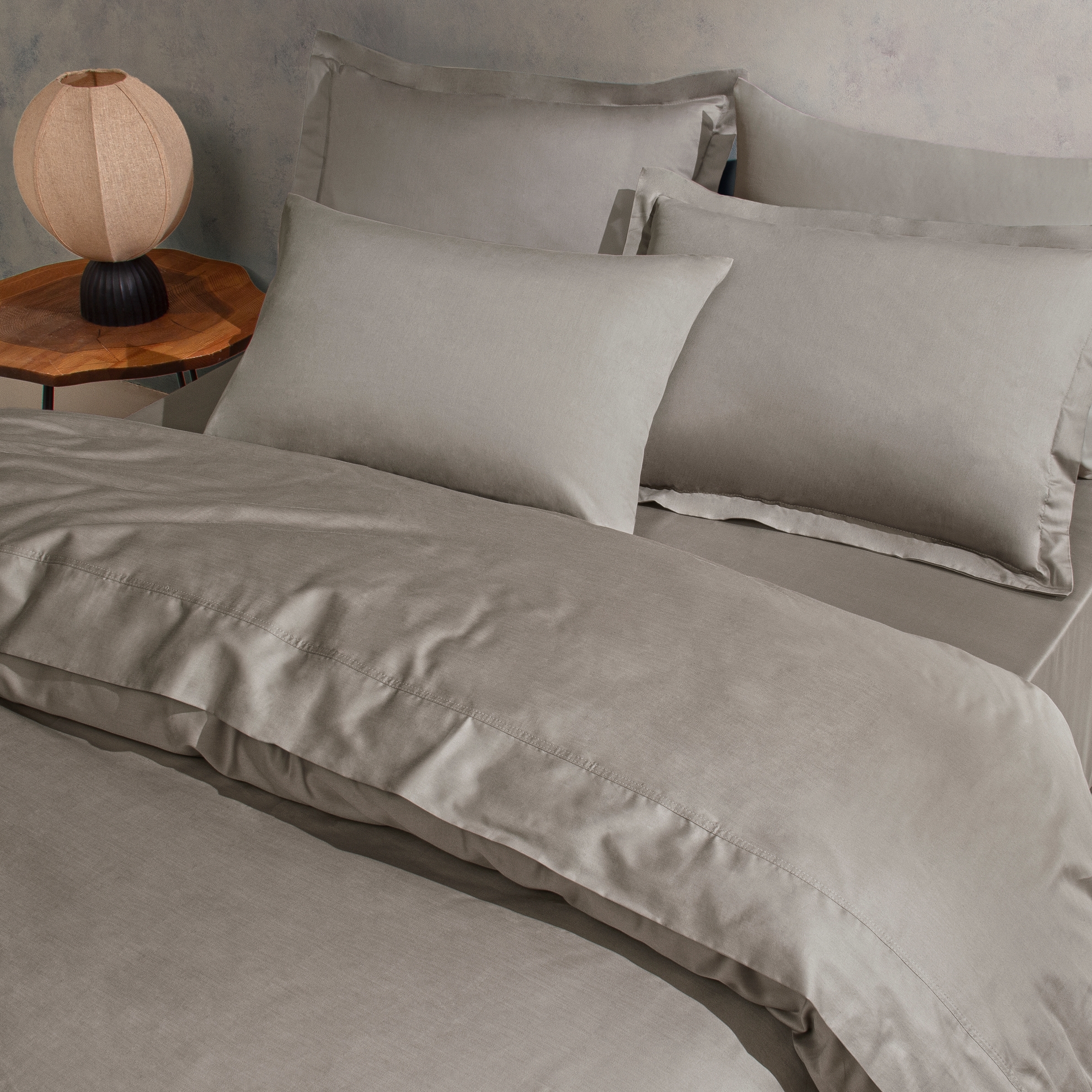 resm Linens Mix&Match Pamuk Saten King Size Lastikli Çarşaf Vizon