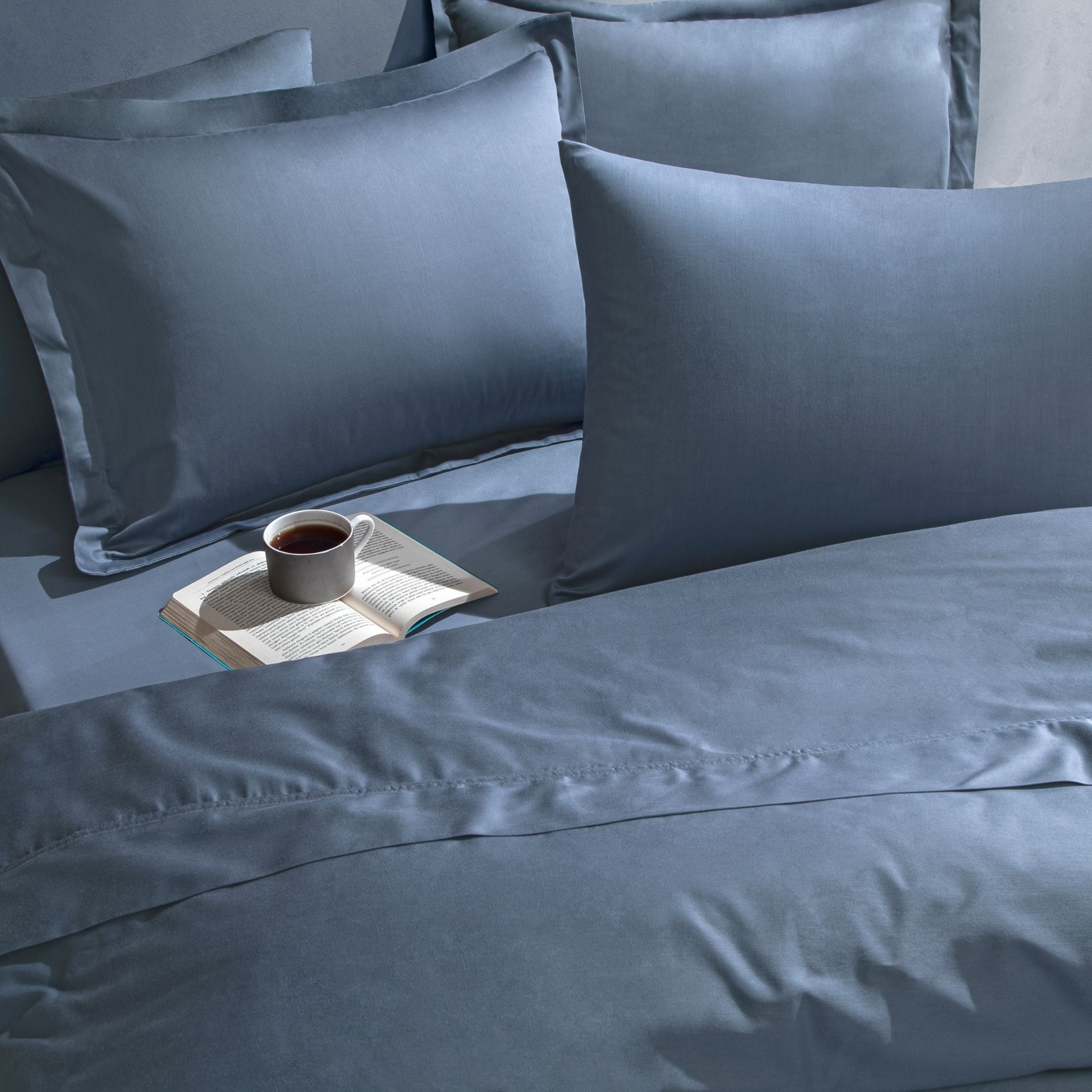 resm Linens Mix&Match Pamuk Saten Çift Kişilik Çarşaf indigo