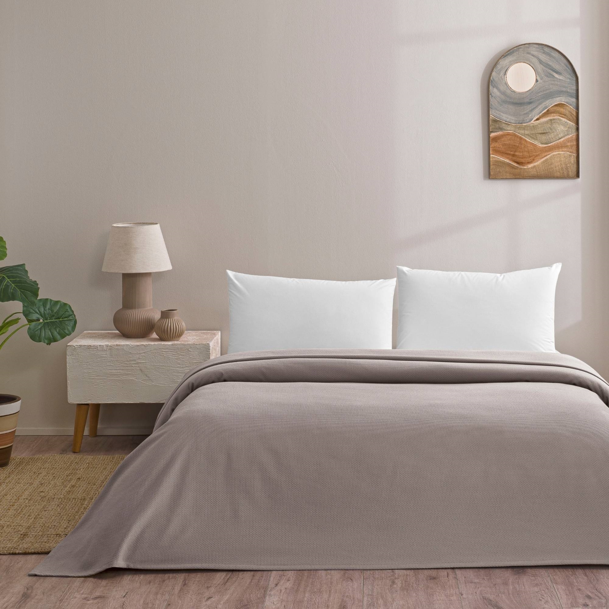 resm Linens Monty Pamuk Çift Kişilik Pike Vizon